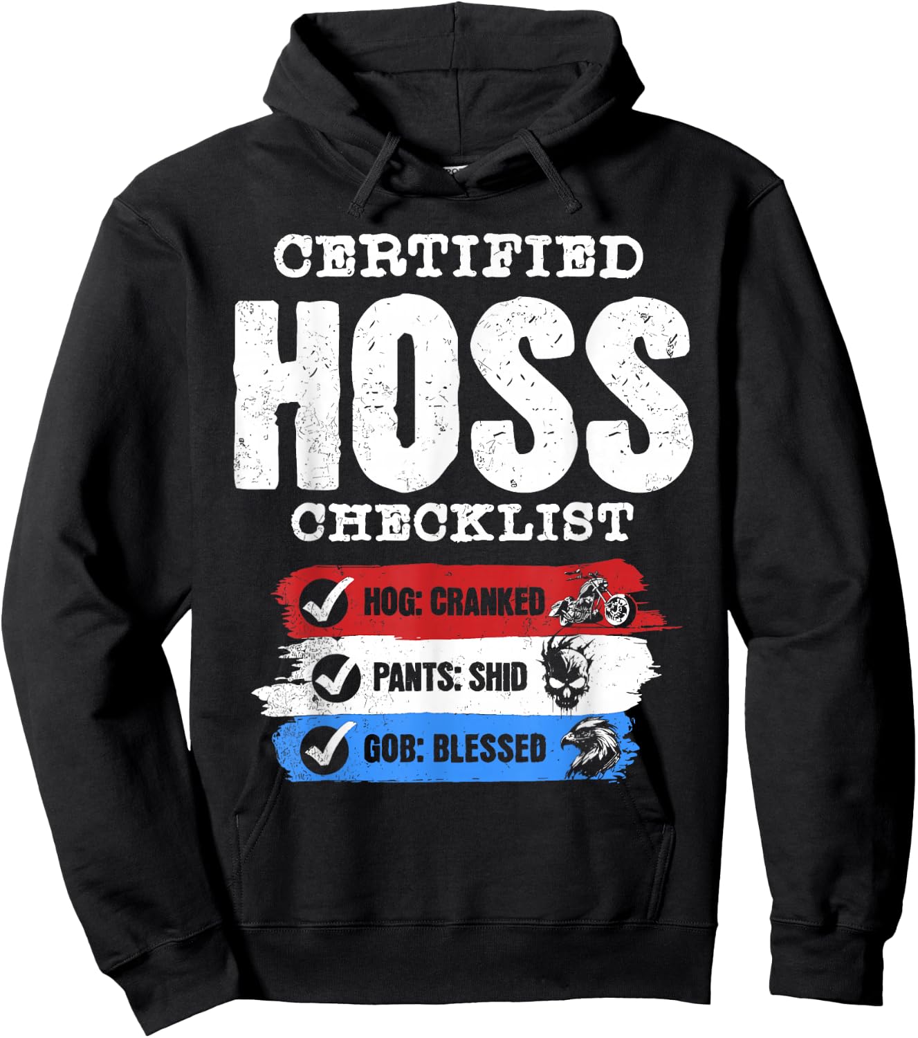 CERTIFIED HO-SS CHECKLIST HOG: CRANKED PANTS , Small, Black Hoodie - Hoodie | Black