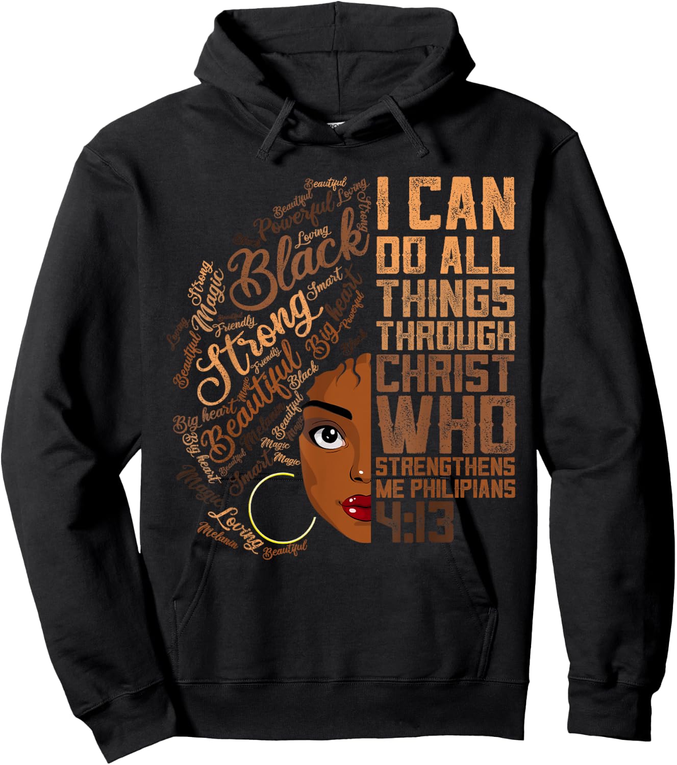 I Can Do All Things Melanin Women Shirt African American Loc Hoodie - Hoodie | Black