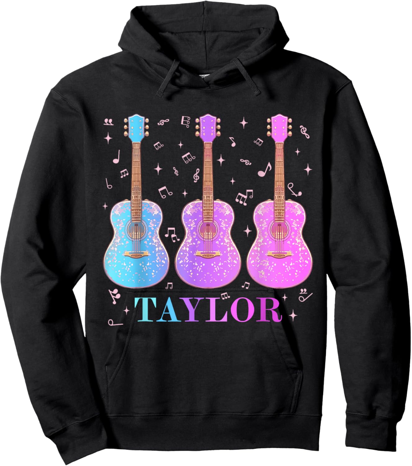 Taylor First Name I Love Taylor Girl Groovy 80's Vintage Hoodie - Hoodie | Black