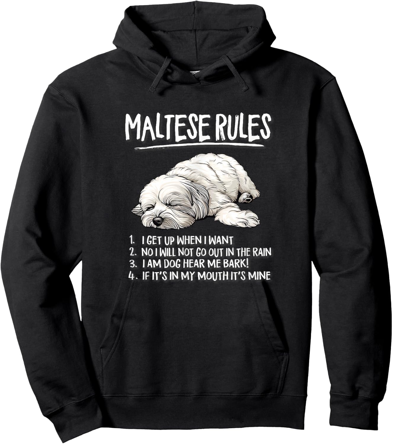 Funny Cute Rules Sleeping Napping Maltese Lover Hoodie - Hoodie | Black
