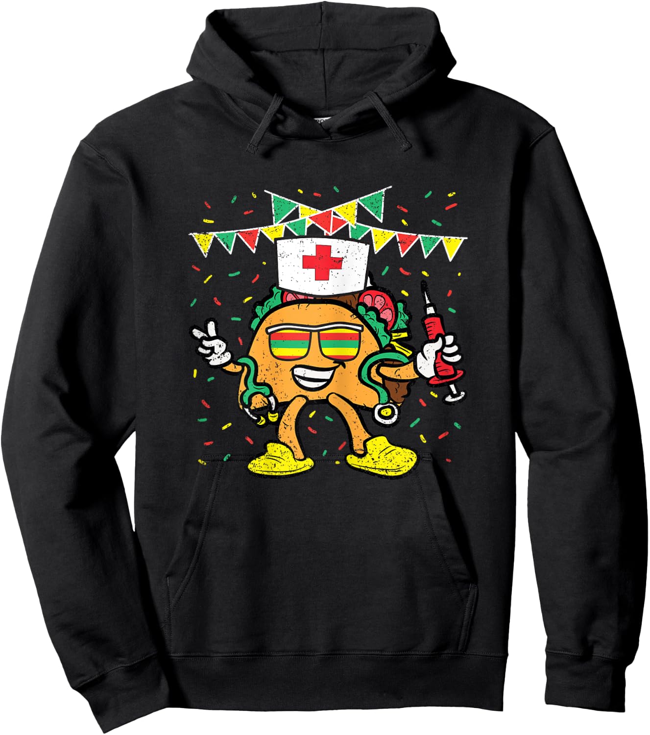 Taco Nurse Cinco De Mayo Nursing RN Mexican Food Fiesta Hoodie - Hoodie | Black