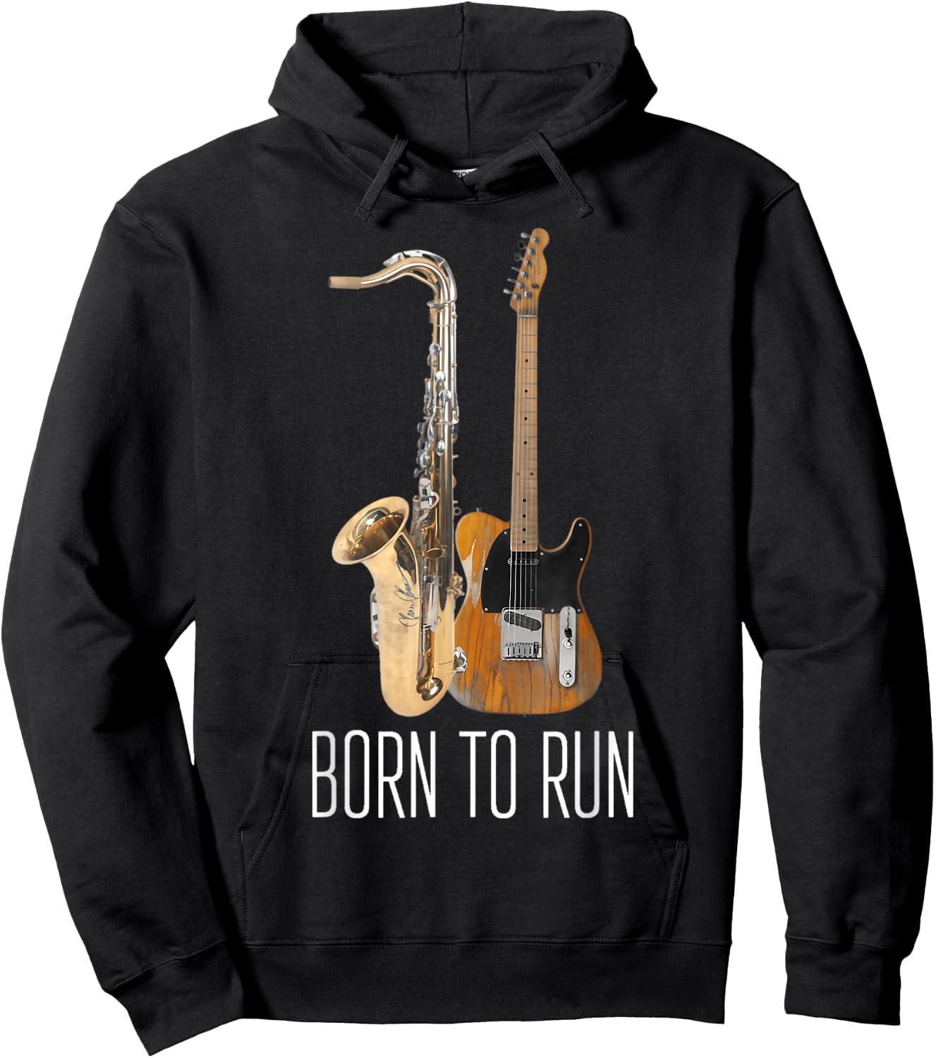 31 Born To Run Saxophone Vintage Music Amp Guitar Active Hoodie - Hoodie | Black