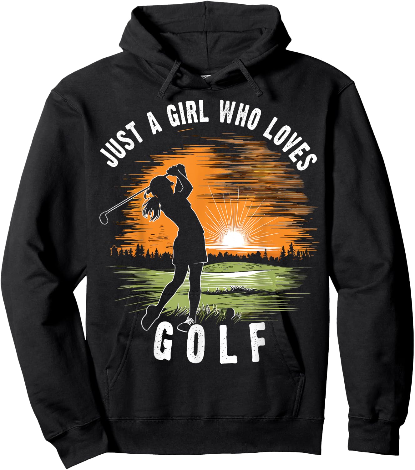Just a Girl Who Loves Golf Women's Golfer Female Girls Hoodie - Hoodie | Black