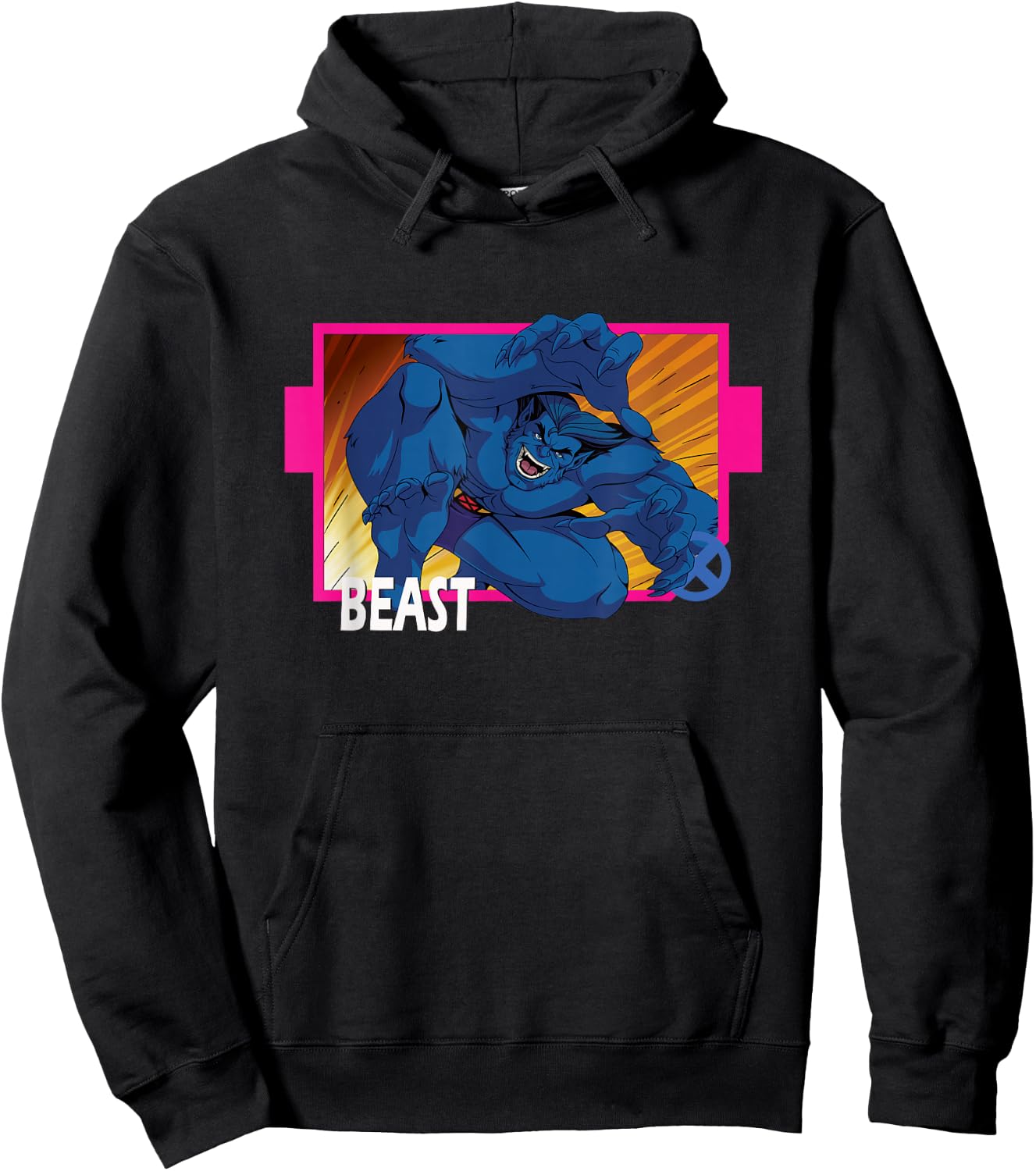 Marvel X-Men '97 Classic Beast Vintage Super Hero Panel Hoodie - Hoodie | Black