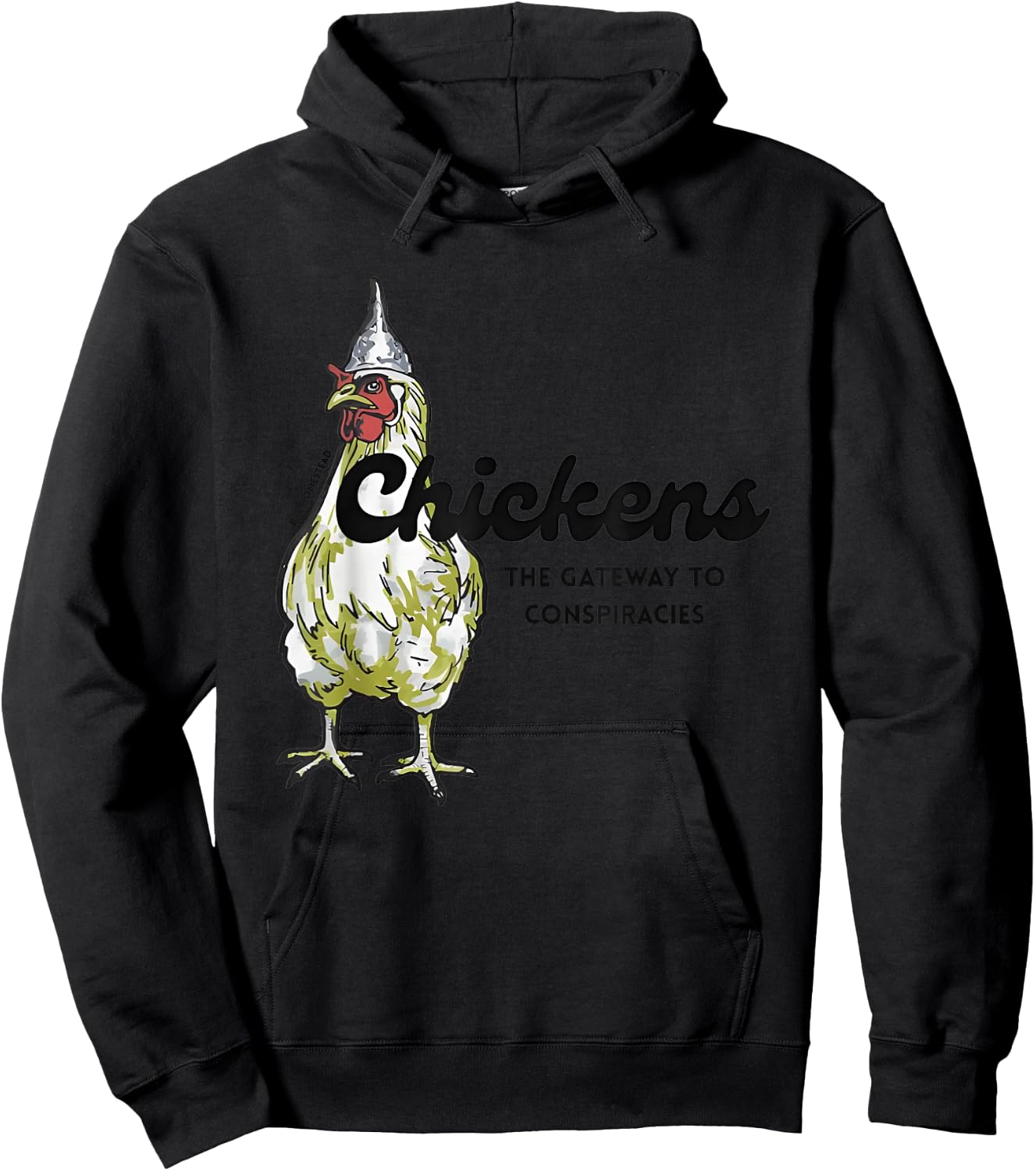 Chickens The Gateway To Conspiracies Hoodie - Hoodie | Black