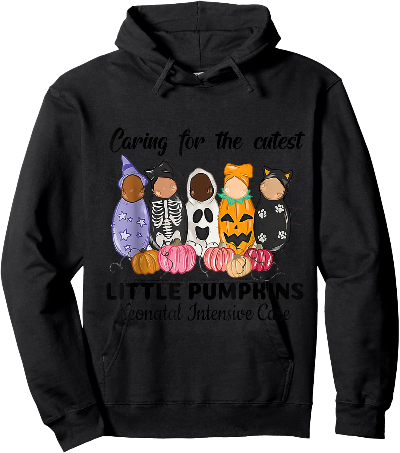 Caring for the Cutest Little Pumpkin Nicu Nurse Halloween Hoodie - Hoodie | Black
