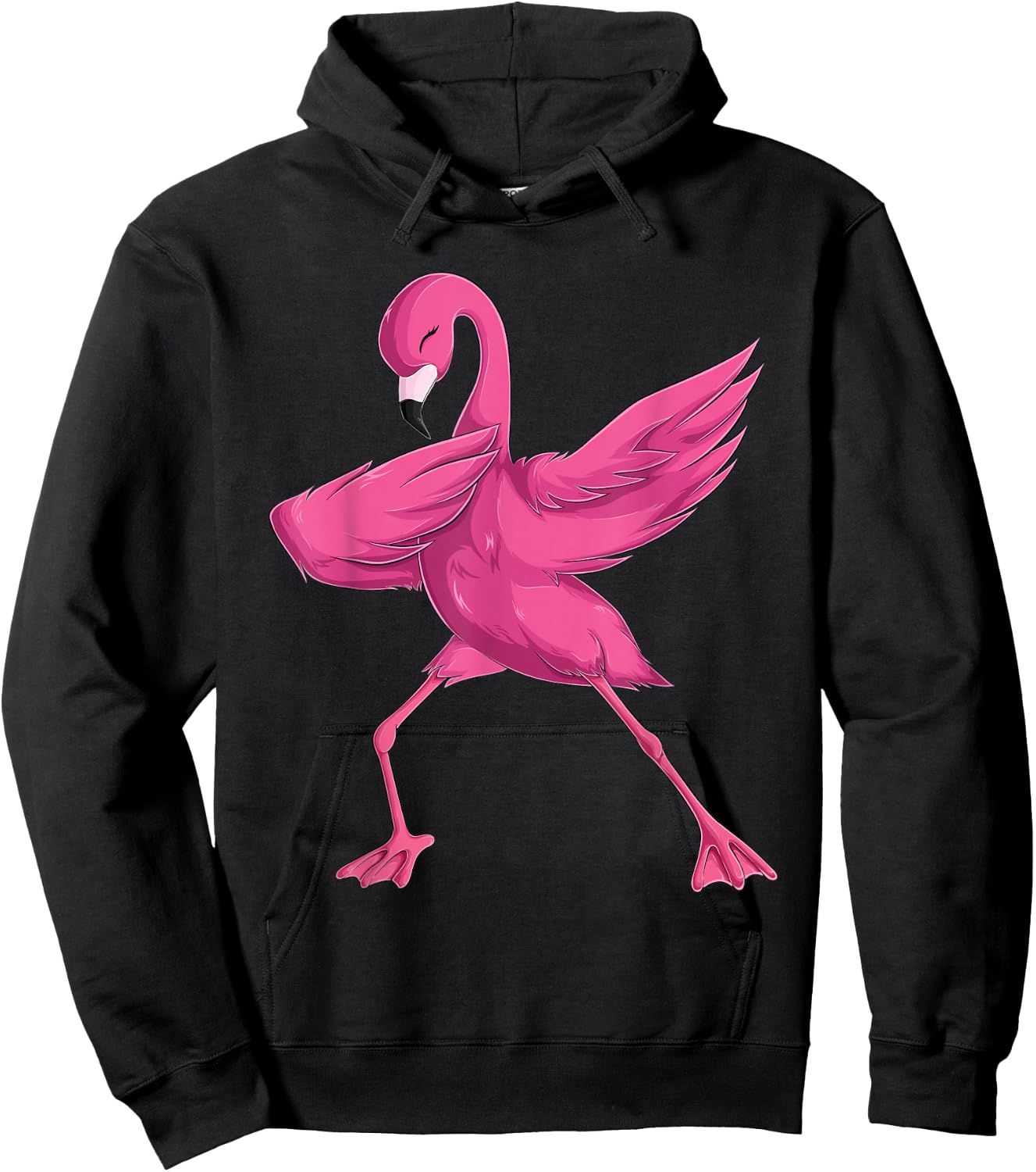 Funny Dabbing Pink Flamingo Women Boys Girls Kids Small Hoodie - Hoodie | Black