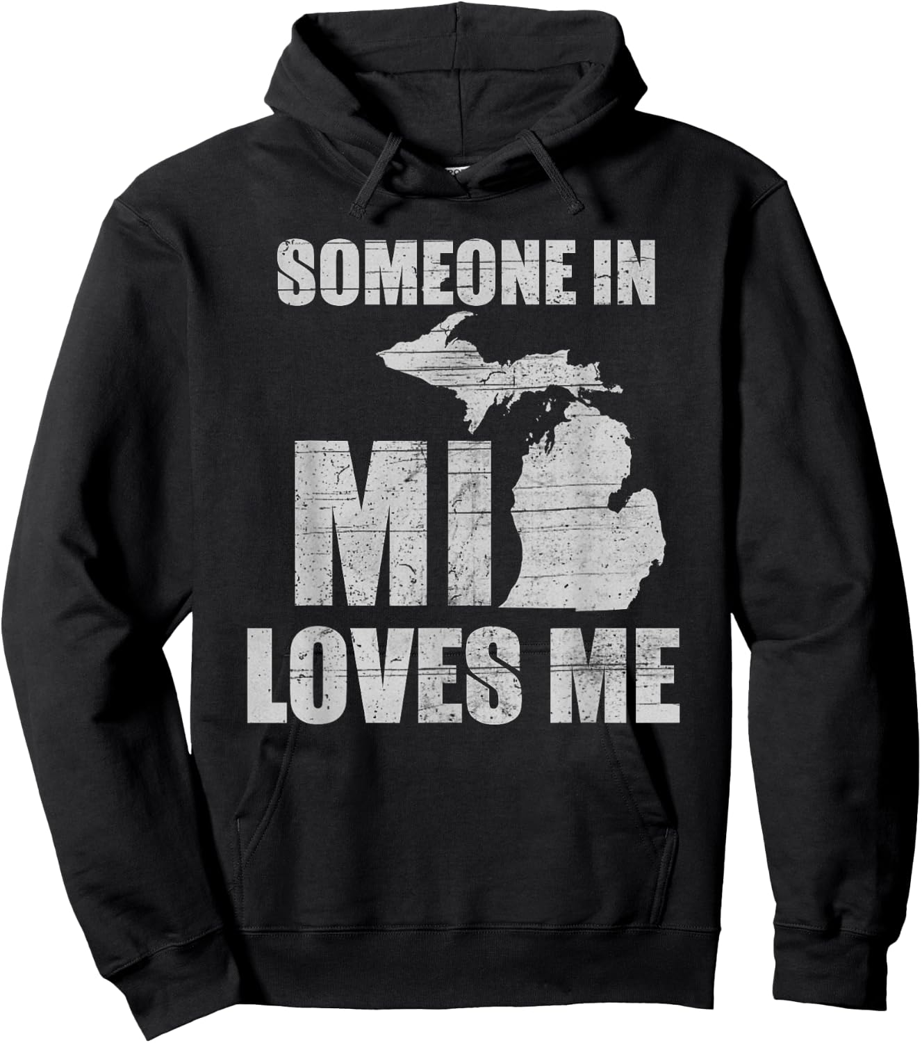 Someone In Michigan Loves Me Retro US State Cool Hoodie - Hoodie | Black