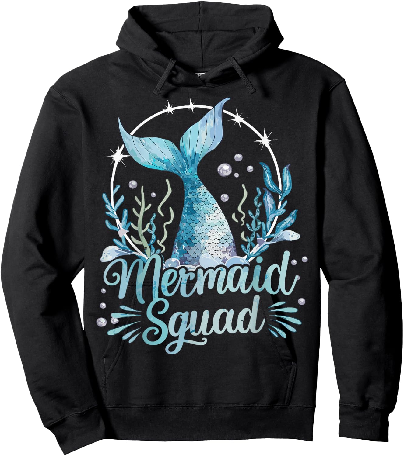Mermaid Birthday Squad Mermaid Hoodie - Hoodie | Black