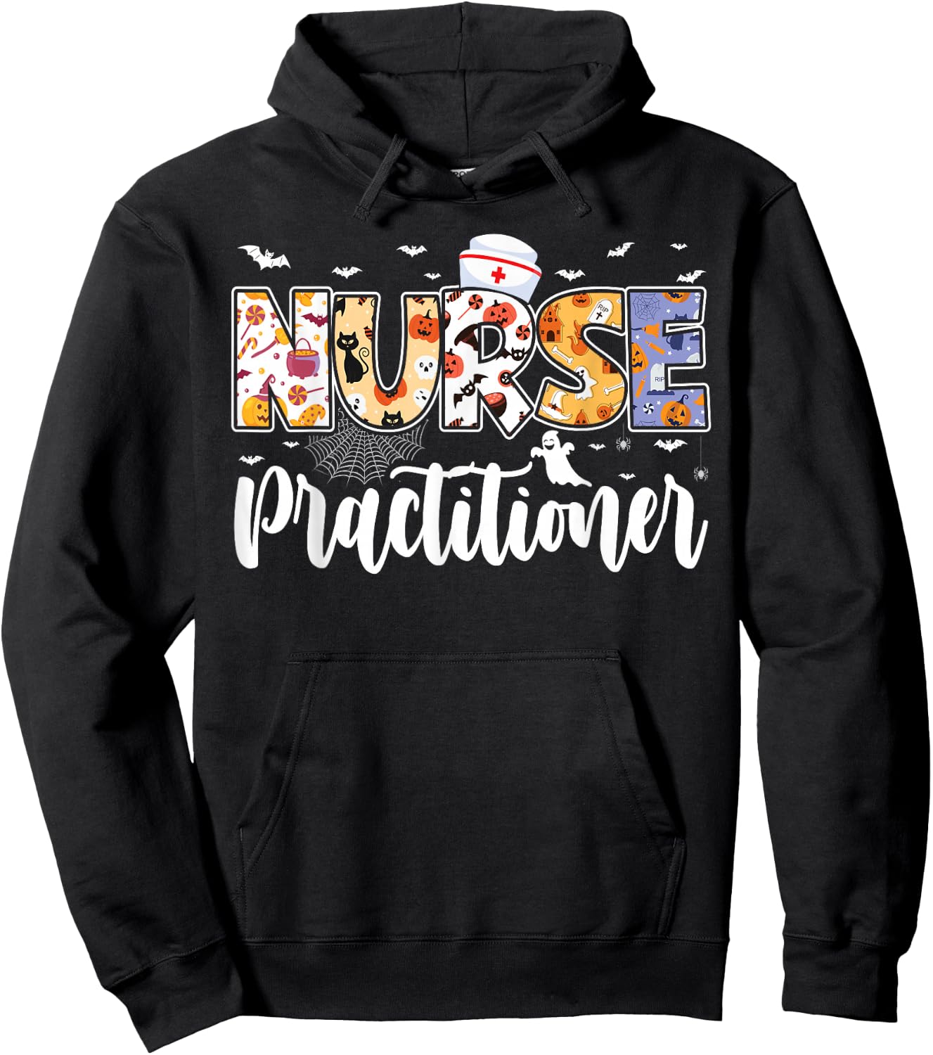 NP Nurse Practitioner Halloween Future Nurse Spooky Season Hoodie - Hoodie | Black