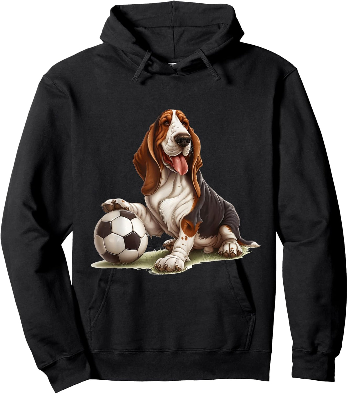 Basset Hound Dog Soccer Ball Sports Team Animal Women Kids Hoodie - Hoodie | Black