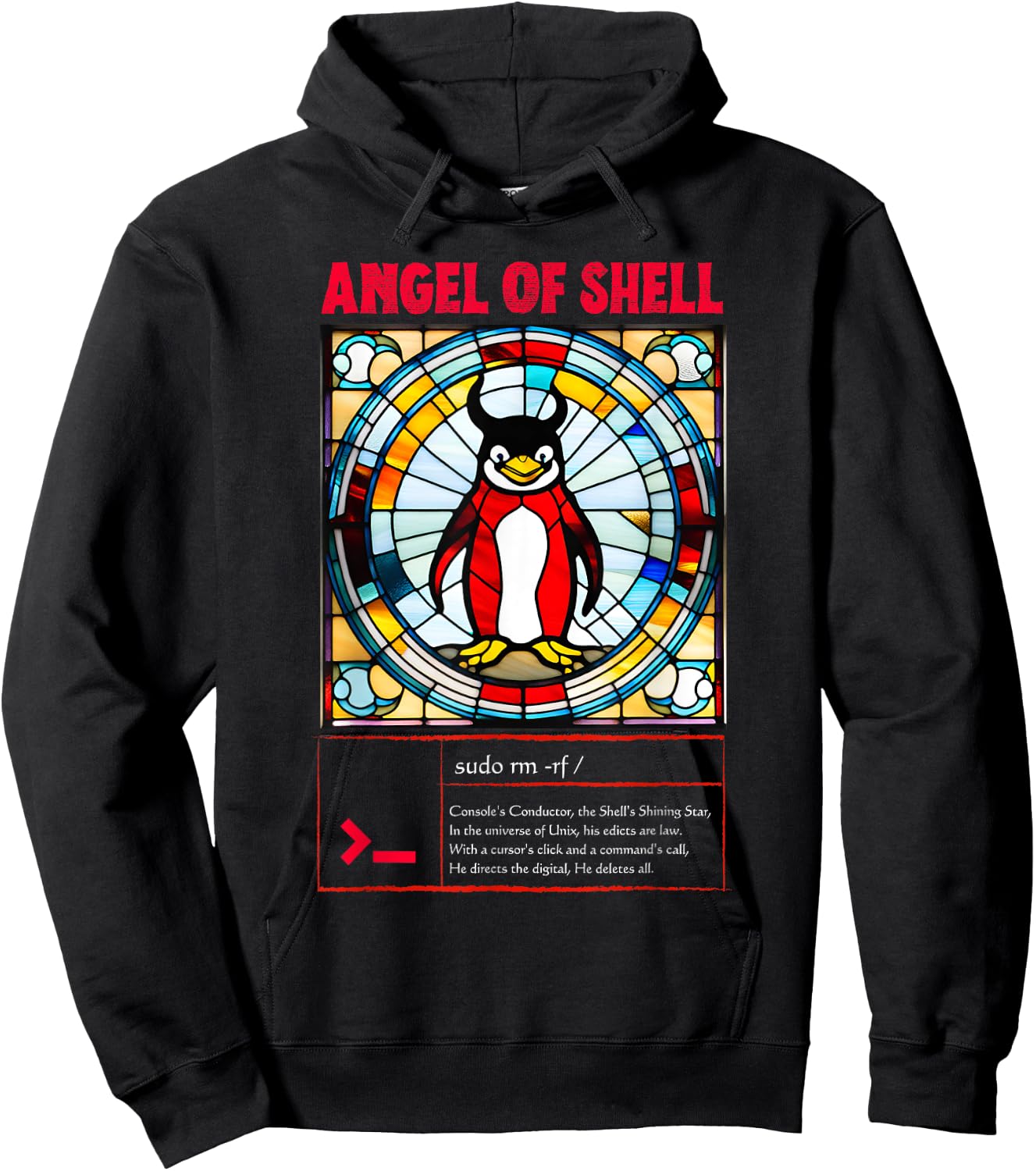 Funny Angel of shell Linux Hoodie - Hoodie | Black