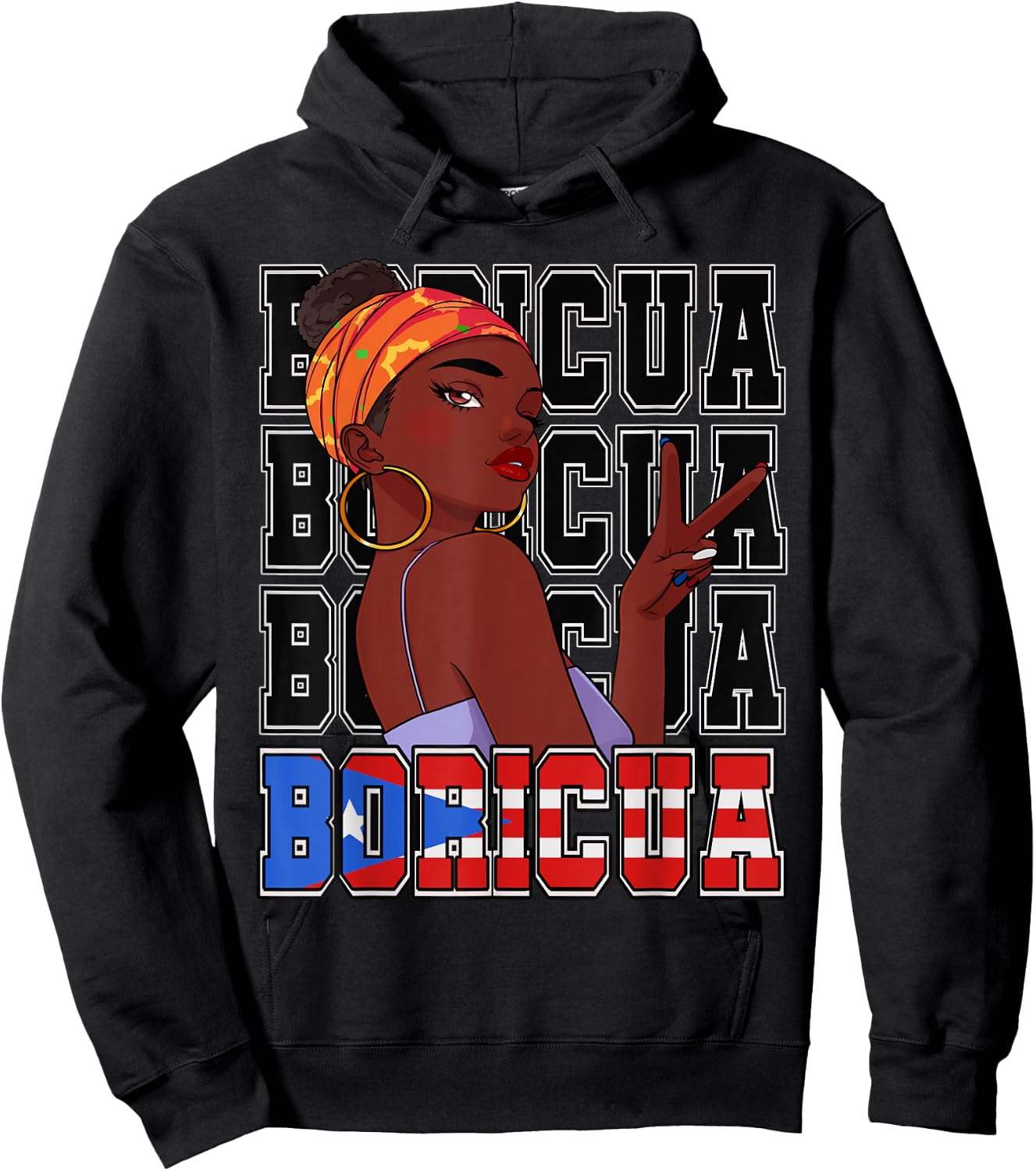 Puertorriquena Girl Morena Boricua Puerto Rico PR Vacation Hoodie - Hoodie | Black