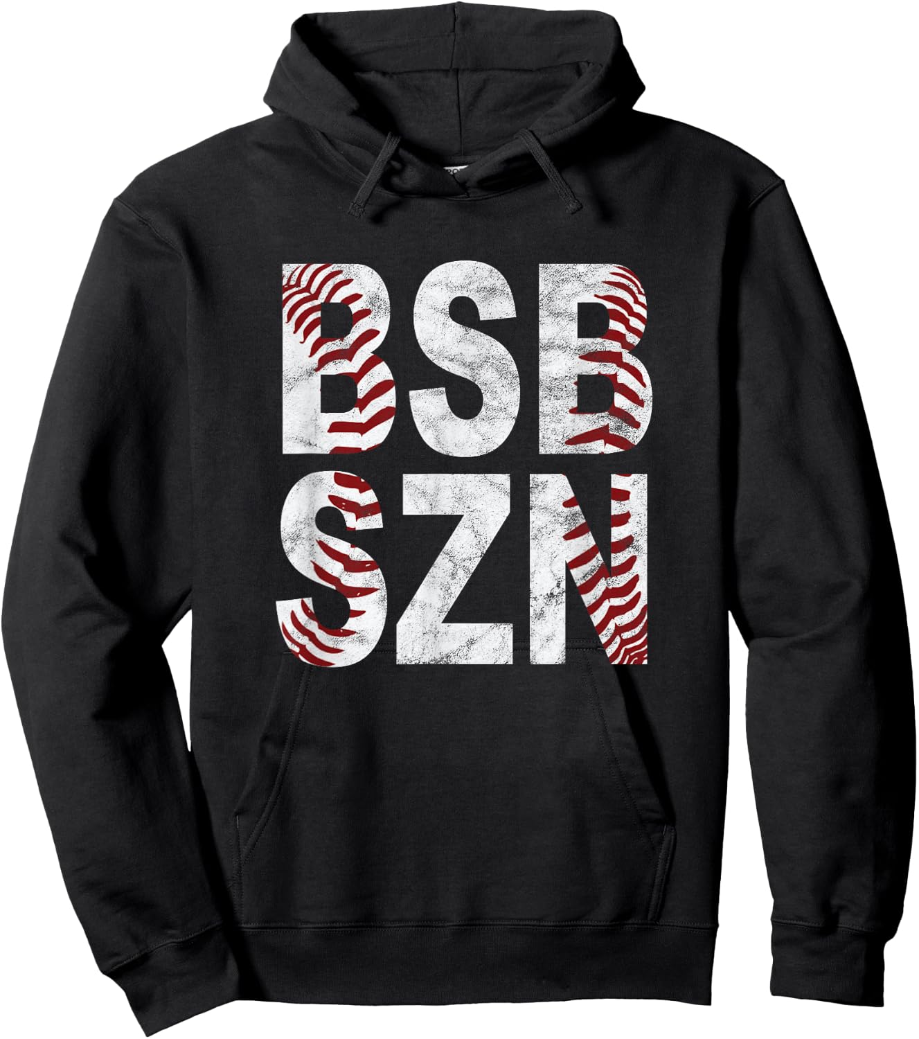 BSB SZN Baseball Season Distressed Hoodie - Hoodie | Black