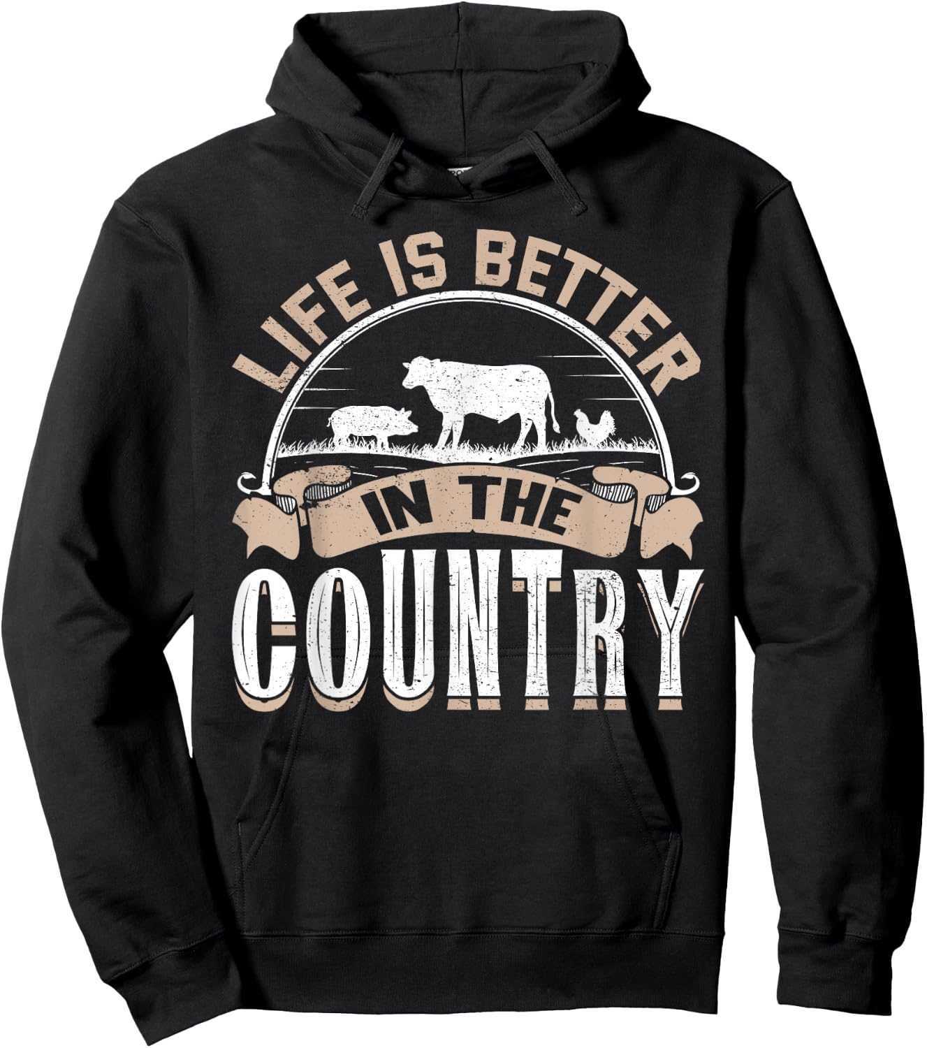 Life Is Better In The Country Hoodie - Hoodie | Black