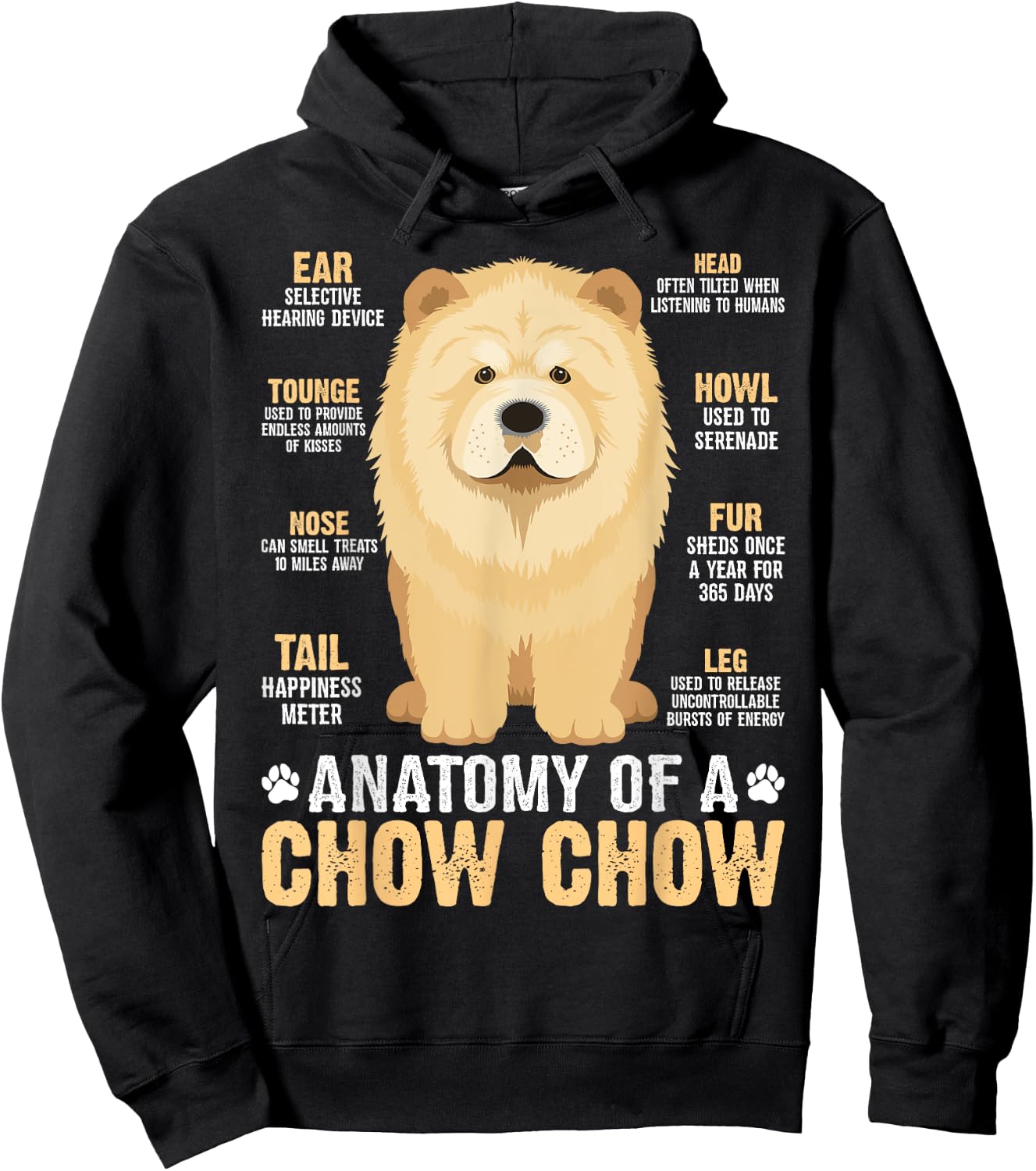 Anatomy Of A Chow Chow Hoodie - Hoodie | Black