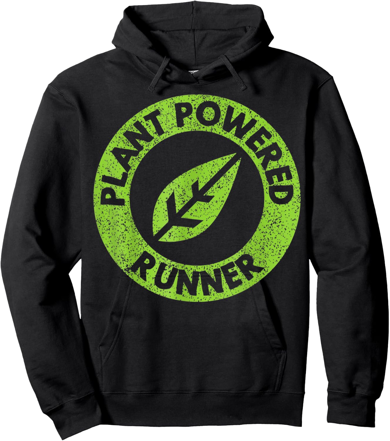 Plant Powered Runner Vegan Trail Ultra Marathon Hoodie - Hoodie | Black