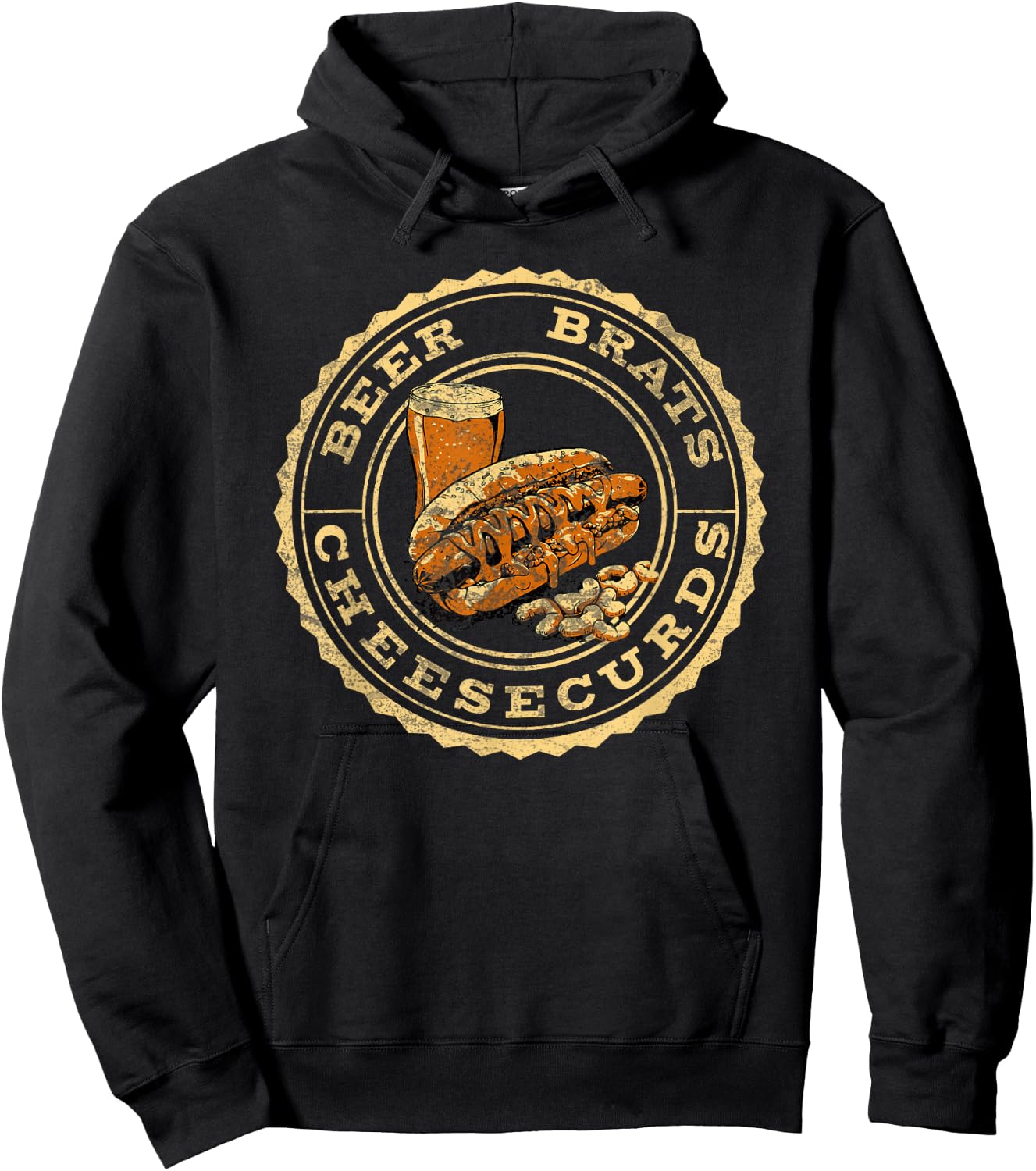 Wisconsin Favorites: Beer, Brats, Cheesecurds Hoodie - Hoodie | Black