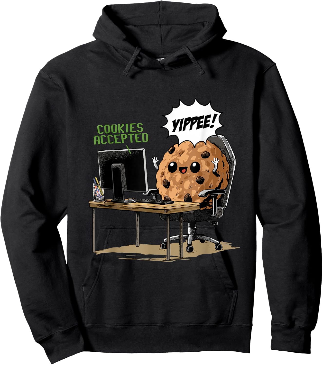 Cookies Accepted Nerd Shirt Funny Computer Internet Coder Hoodie - Hoodie | Black