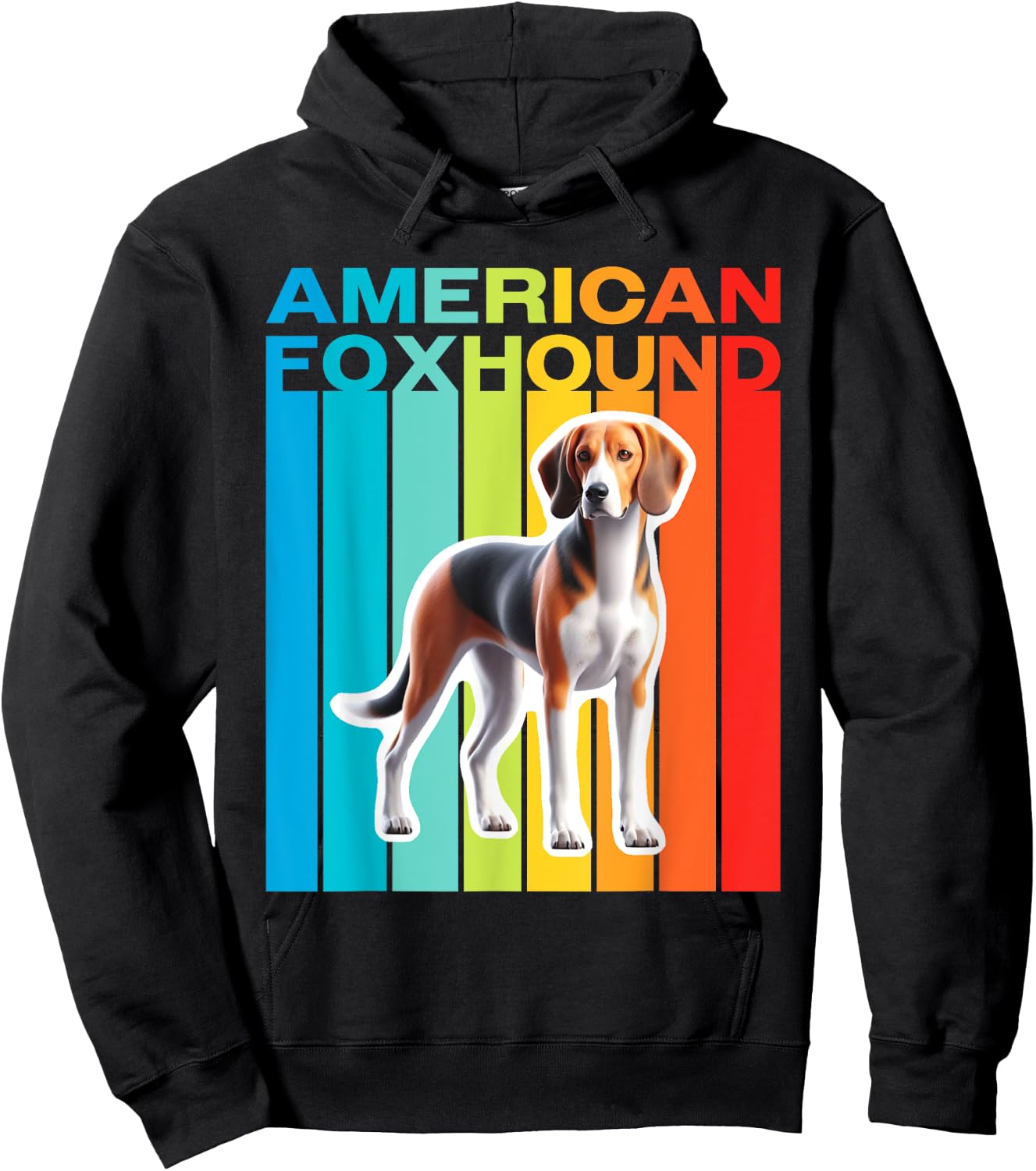 Colorful American Foxhound Hoodie - Hoodie | Black