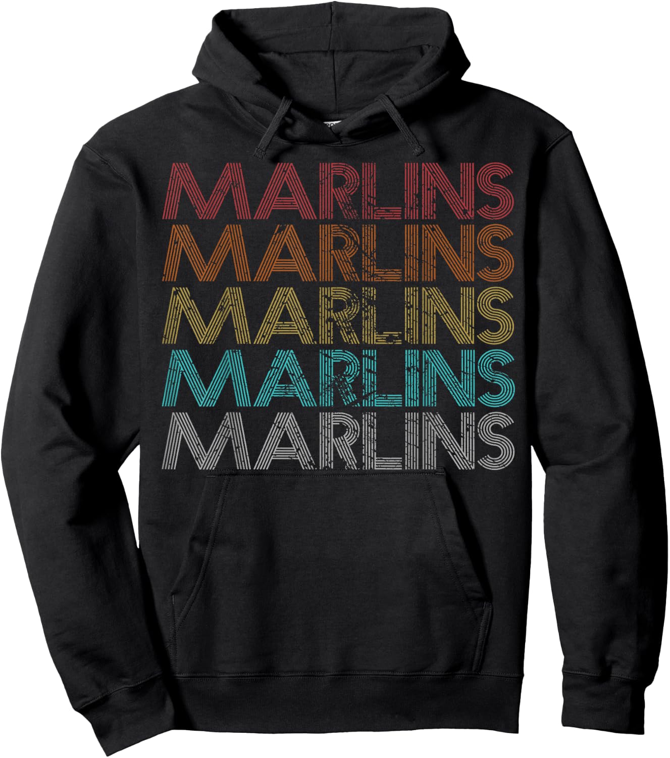 Retro Vintage Marlins Hoodie - Hoodie | Black