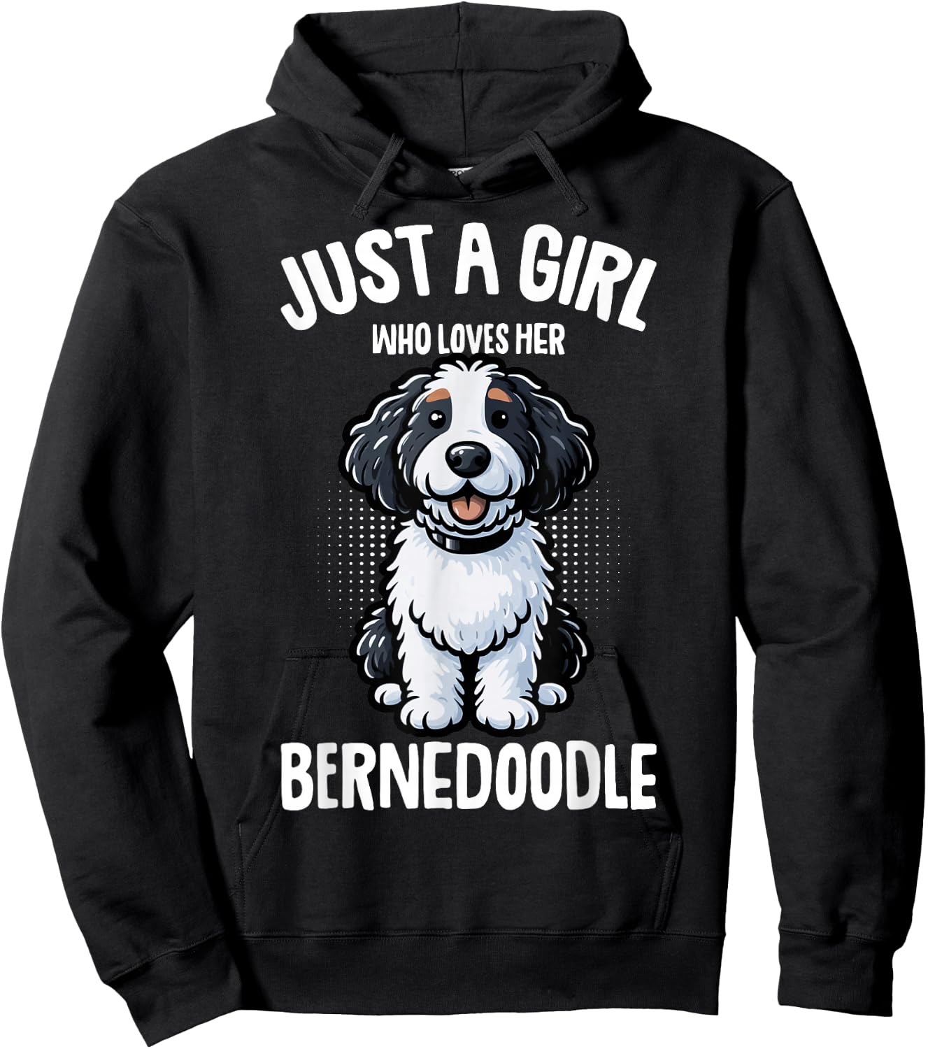 Just a Girl Who Loves Her Bernedoodle Dog Kids Hoodie - Hoodie | Black