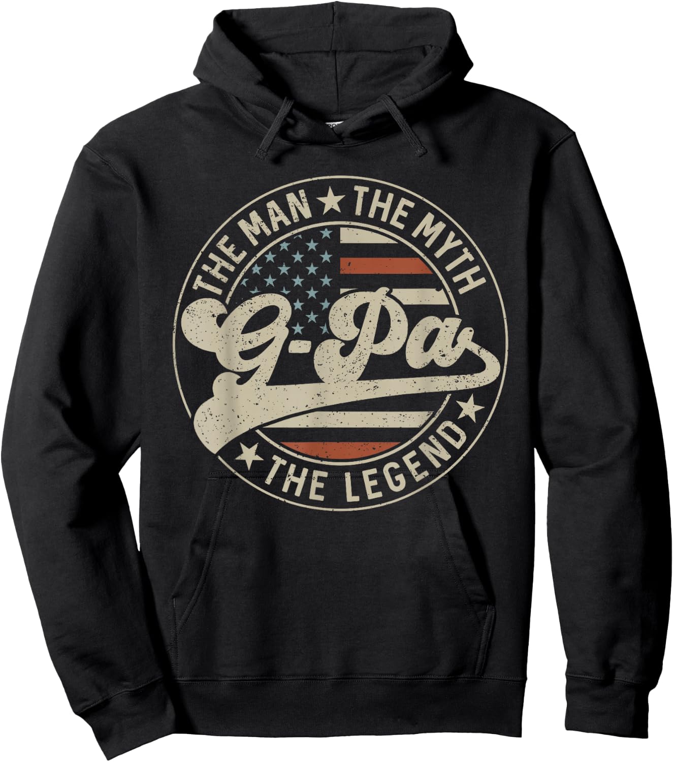 G-pa The Man The Myth The Legend Us Flag Father's Day Hoodie - Hoodie | Black
