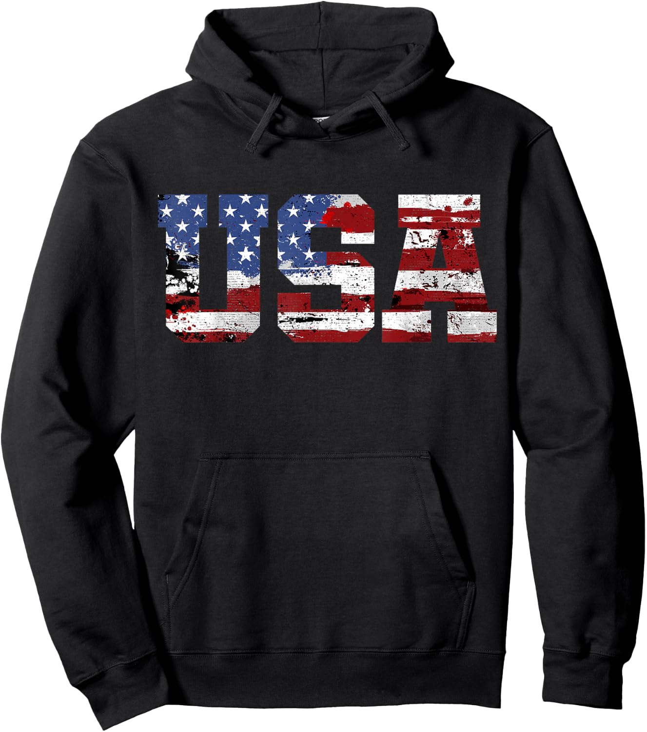 American Flag USA United States of America US 4th of July Hoodie - Hoodie | Black