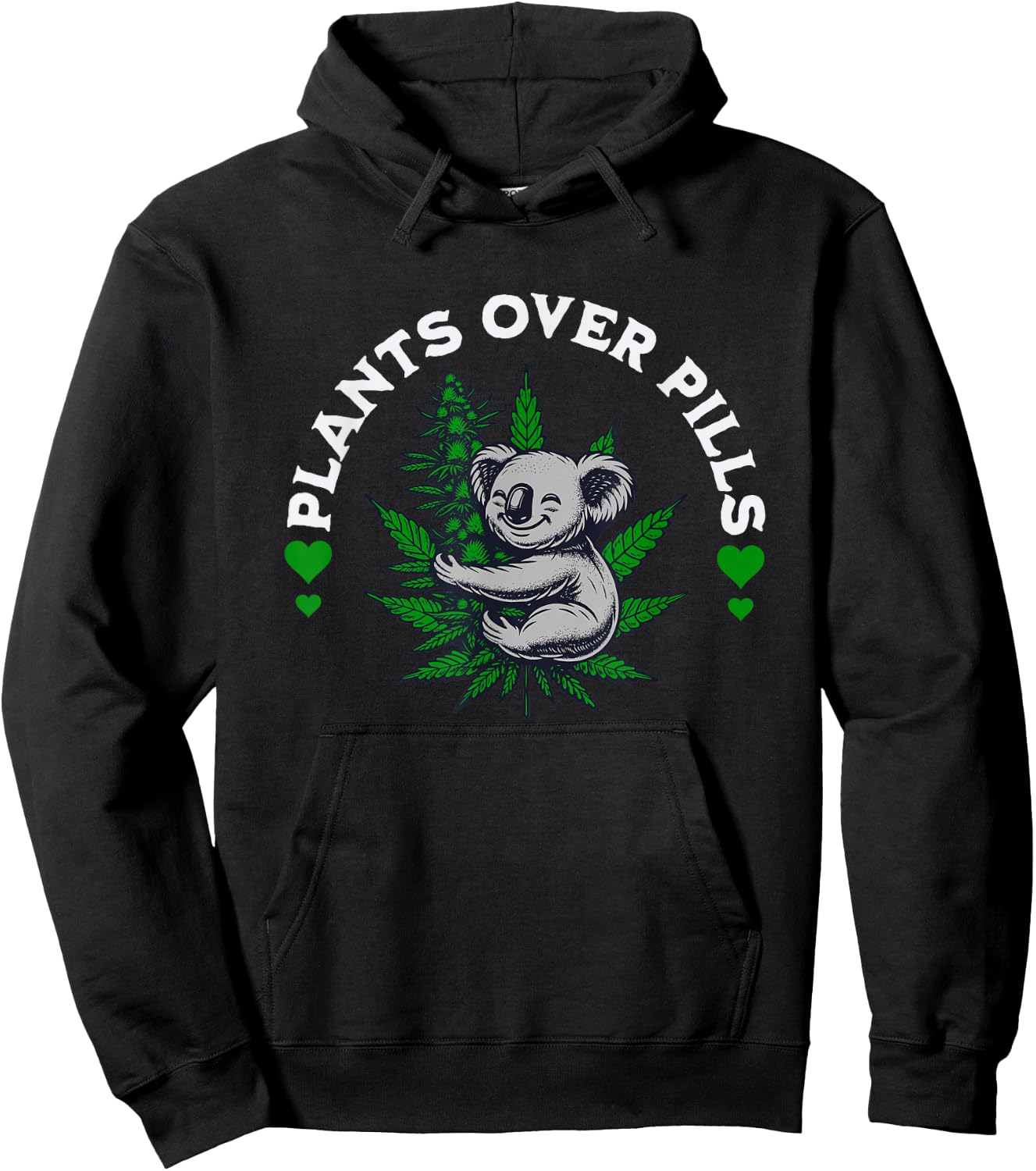 Medical Marijuana Cannabis Plants Over Pills Hoodie - Hoodie | Black