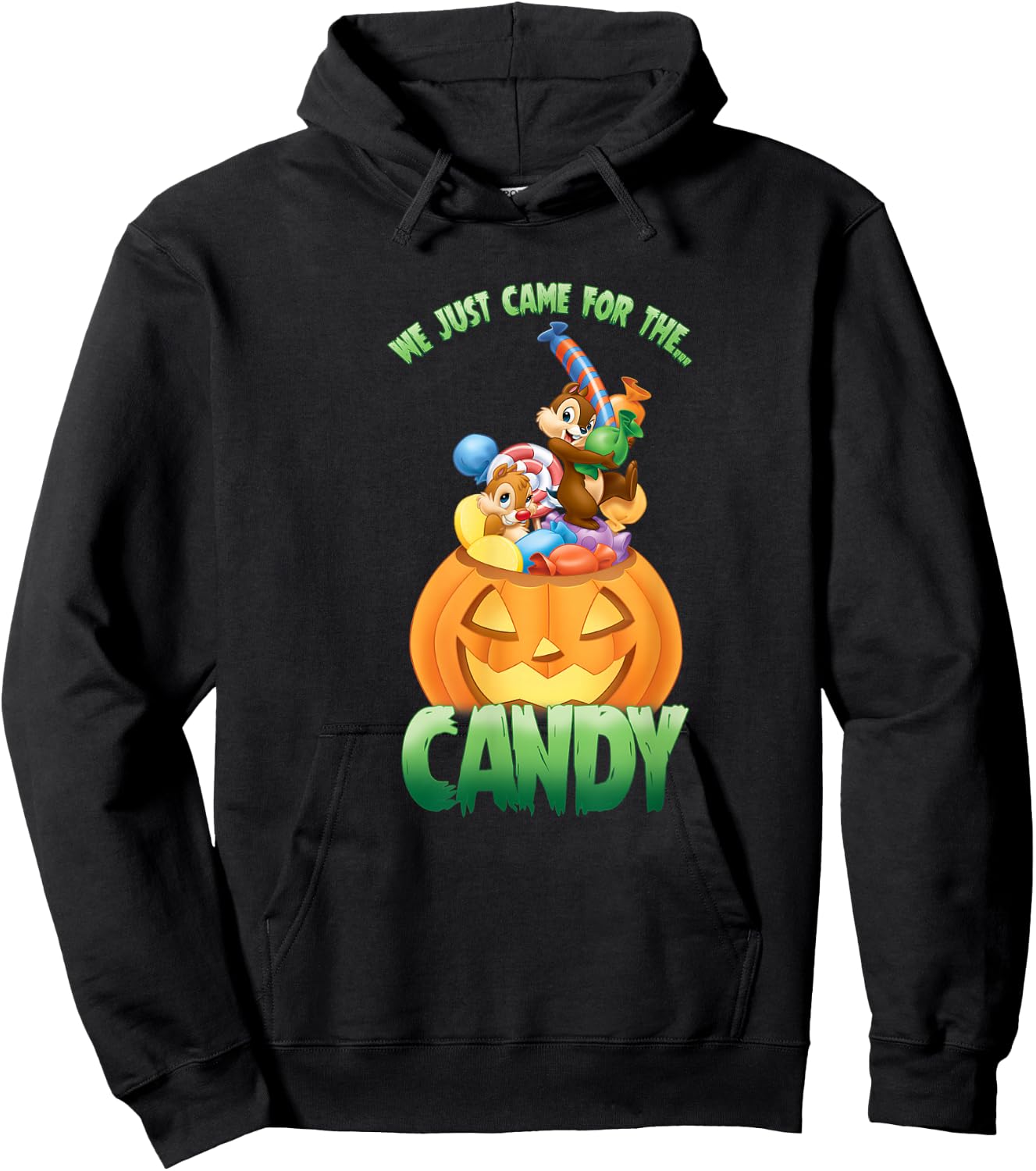Disney Chip 'n' Dale Rescue Rangers Halloween Pumpkin Candy Hoodie - Hoodie | Black