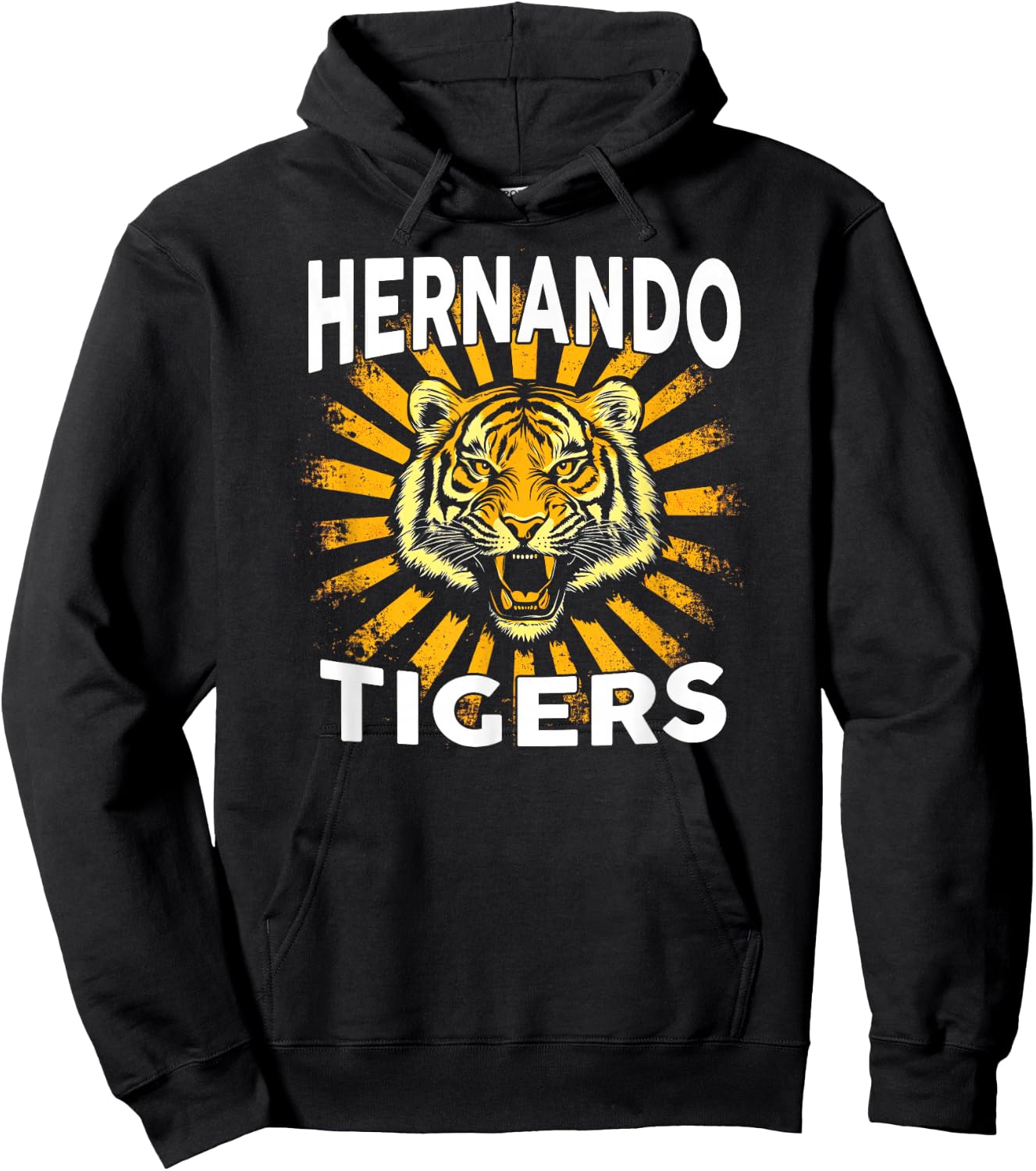 Hernando Tigers Vintage Graphic Design Cool Retro Tiger Hoodie - Hoodie | Black