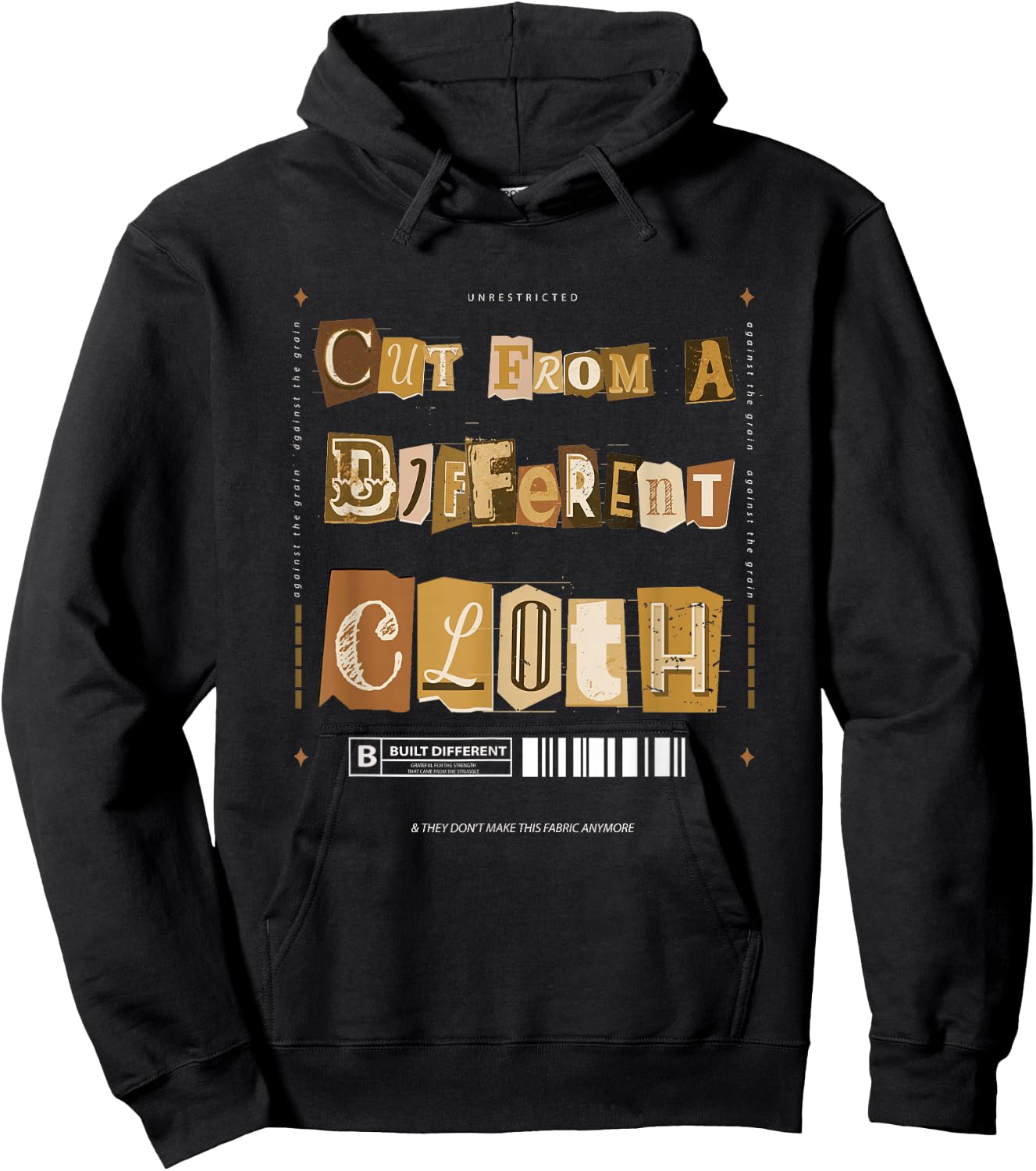 Brown Cut From A Different Cloth Brown Color Graphic Hoodie - Hoodie | Black