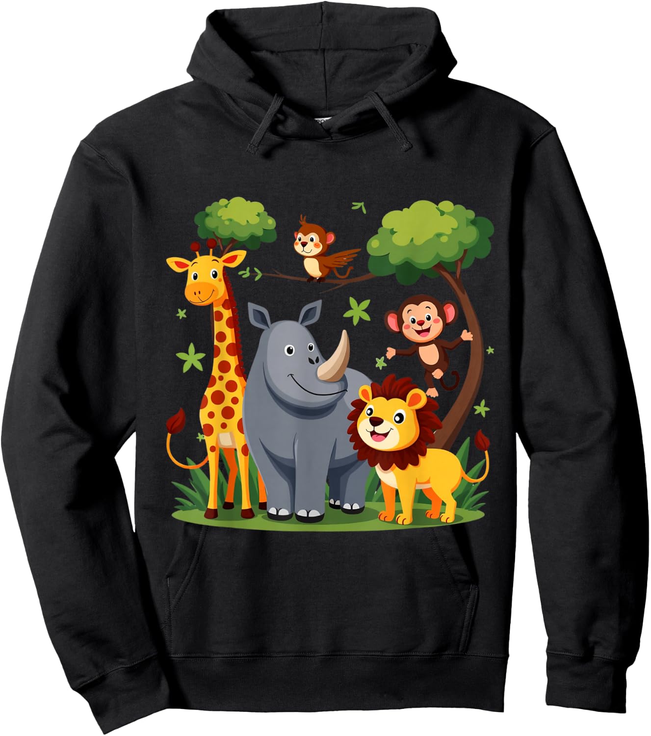 Forest Animals Jungle Animal Idea for Kids & Animal Themed Hoodie - Hoodie | Black