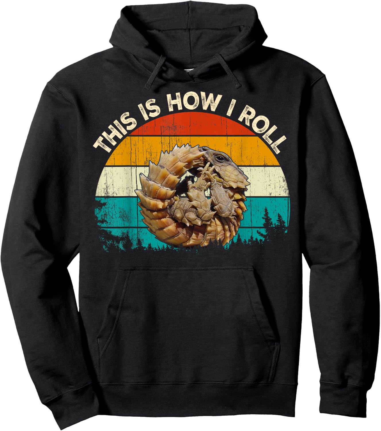 Vintage Retro This is How I roll Armadillo girdled lizard Hoodie - Hoodie | Black