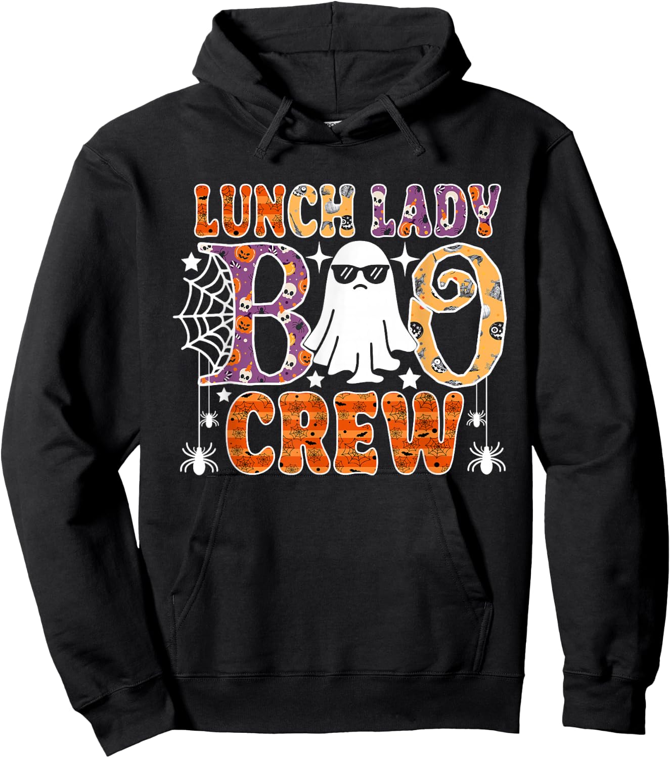Lunch Lady Boo Crew Cute Ghost Halloween Costume Hoodie - Hoodie | Black
