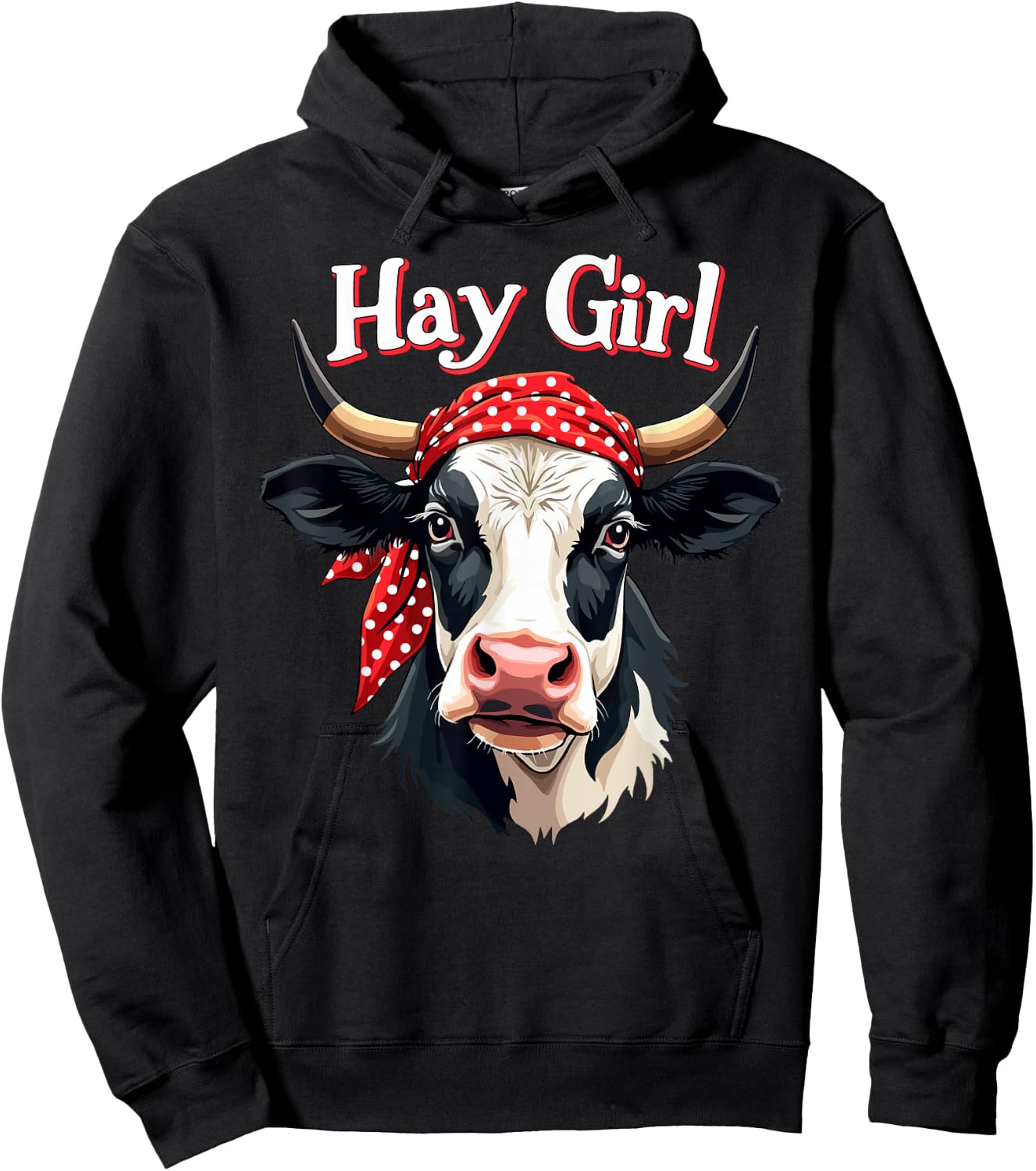 Hay Girl Farmer Funny Cattle Cow Farm Lovers Gift Kids Women Hoodie - Hoodie | Black