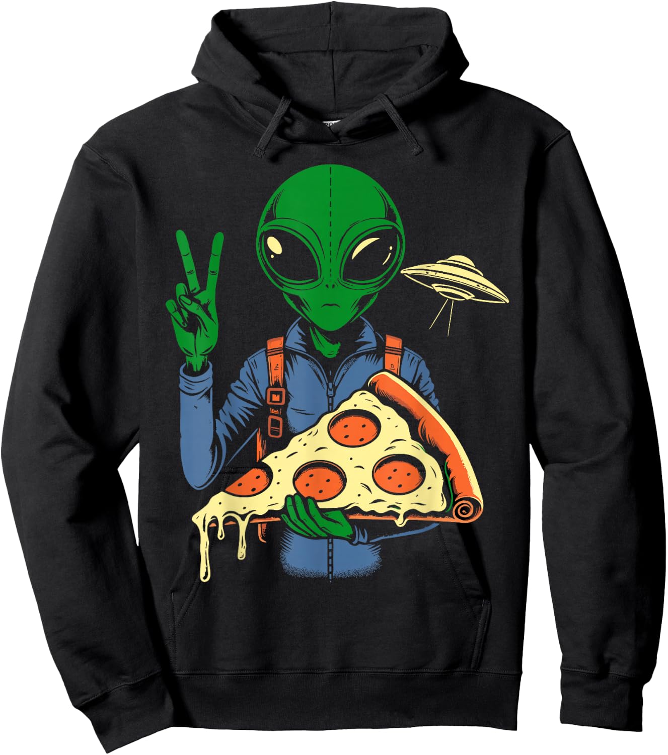 Alien pizza Hoodie - Hoodie | Black