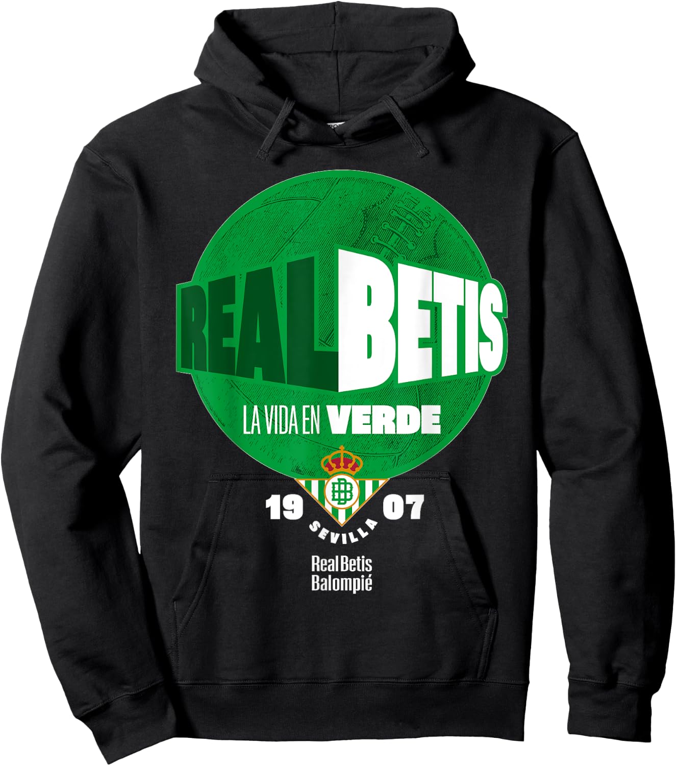 Real Betis sports exclusive collection. Hoodie - Hoodie | Black