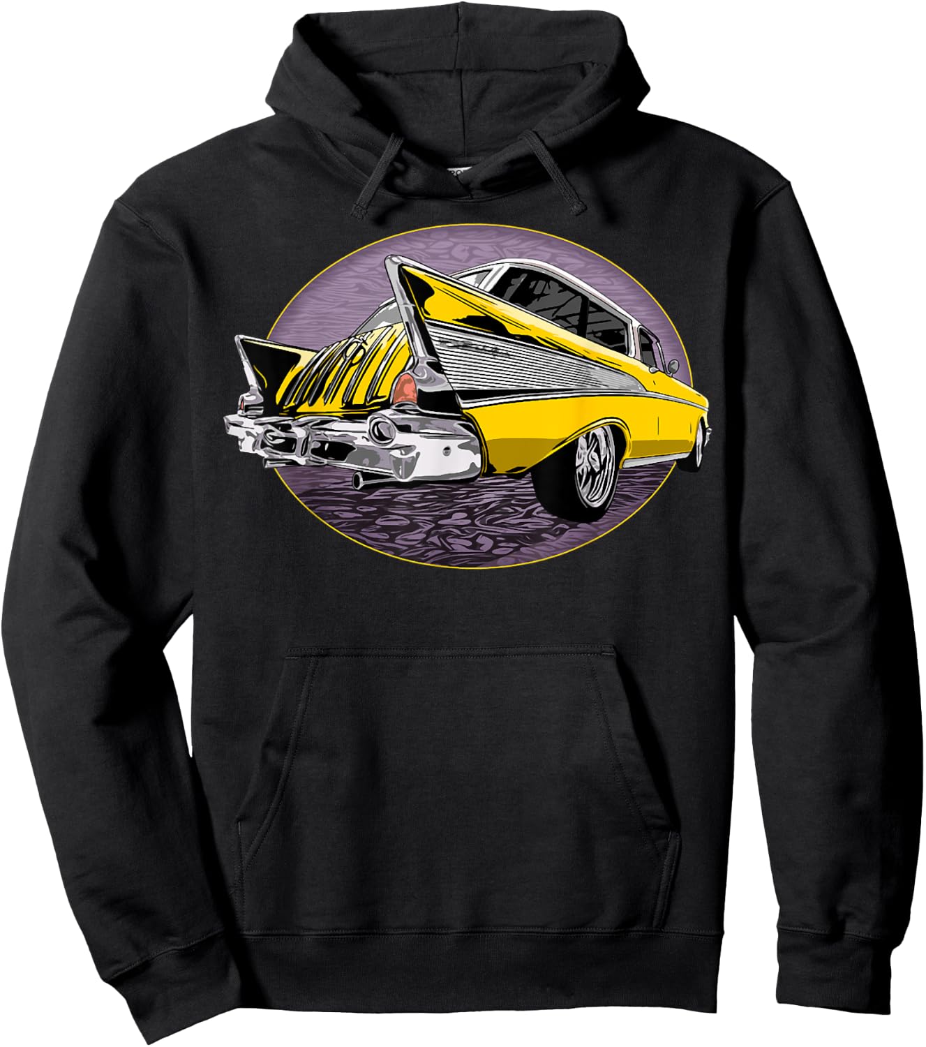 57 Chevys Truck Yellow Vintage Cars Hoodie - Hoodie | Black