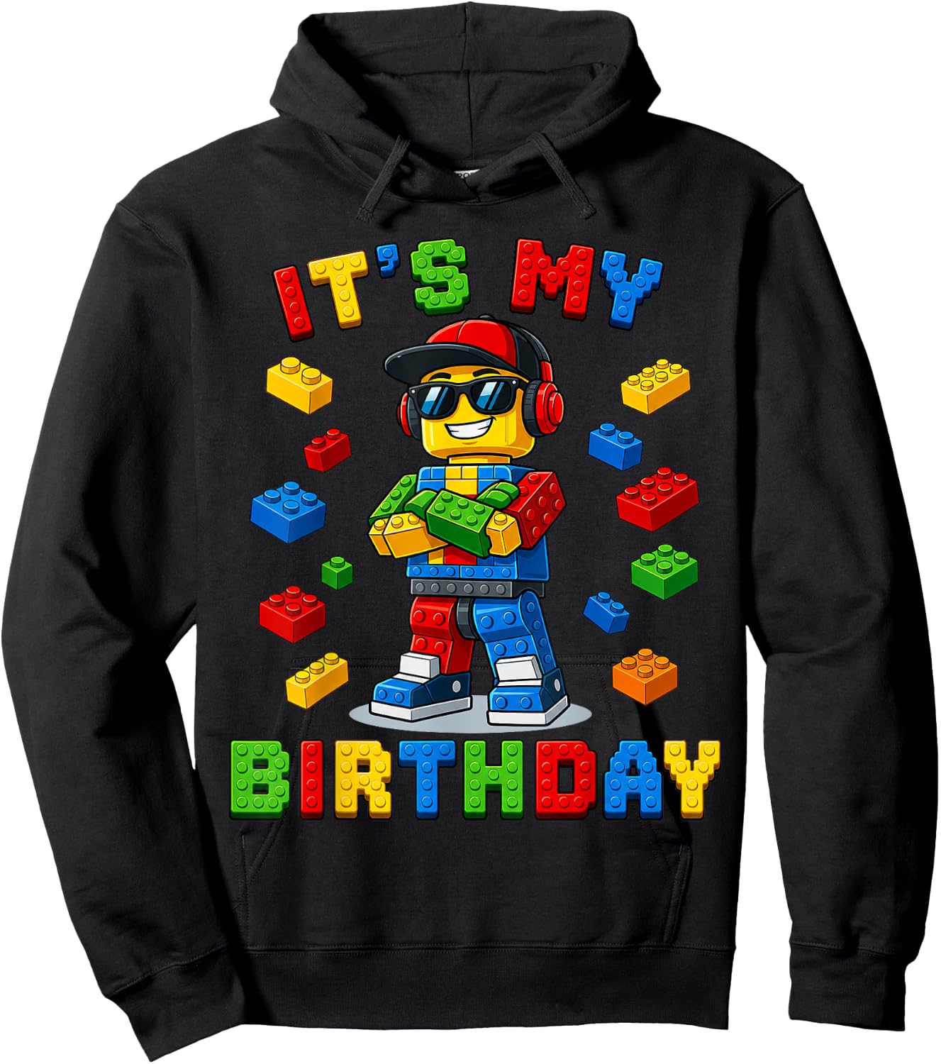 Cute It's My Birthday Building Kids Birthday Boy Party Hoodie - Hoodie | Black