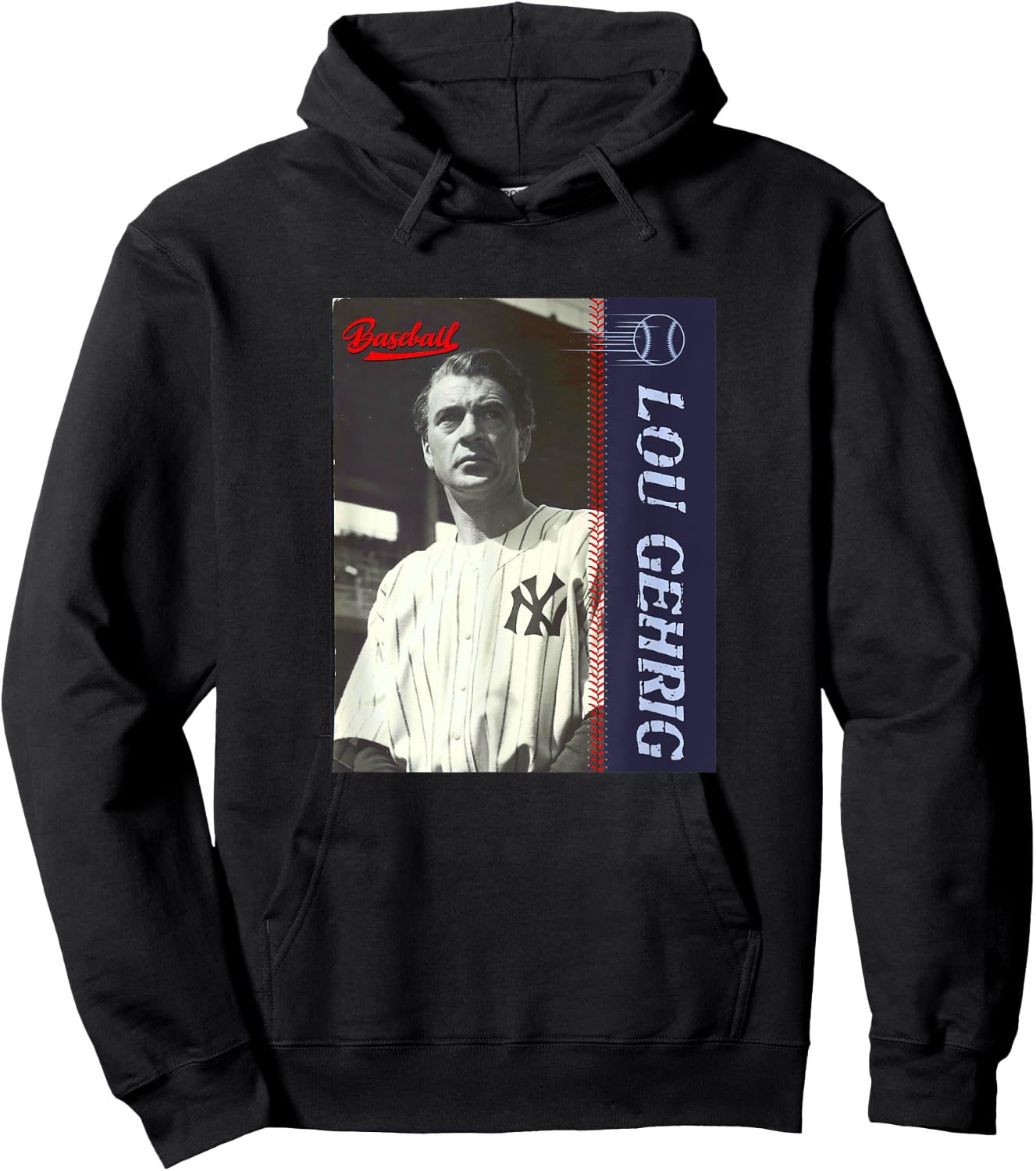Lou Gehrig_Baseball_001 Hoodie - Hoodie | Black
