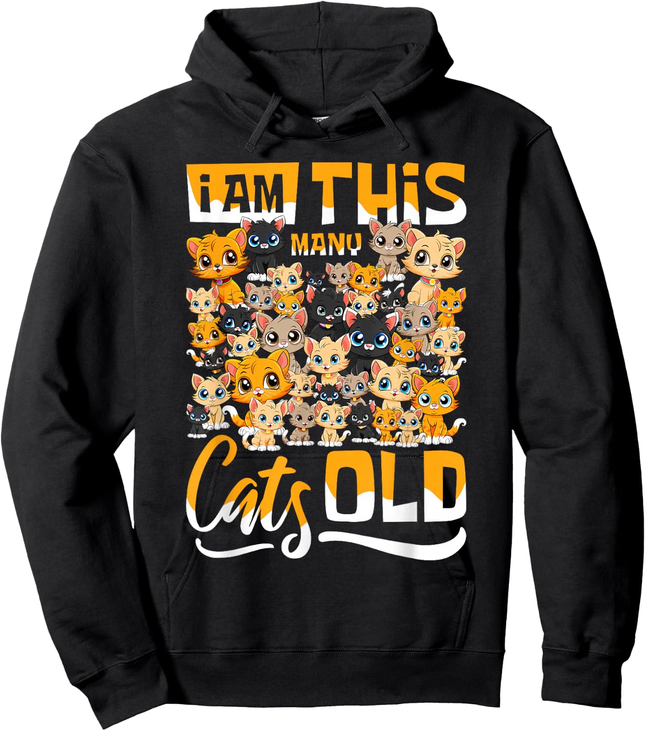 Fortieth Birthday - 40th Forty Years Old Birthday 40 Cats Hoodie - Hoodie | Black