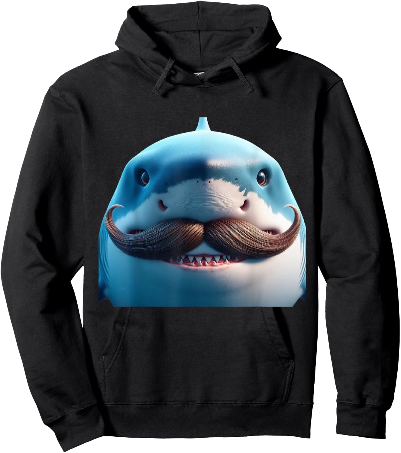 Stupid Mustache Shark for Animals and Marine Fish Lovers Hoodie - Hoodie | Black