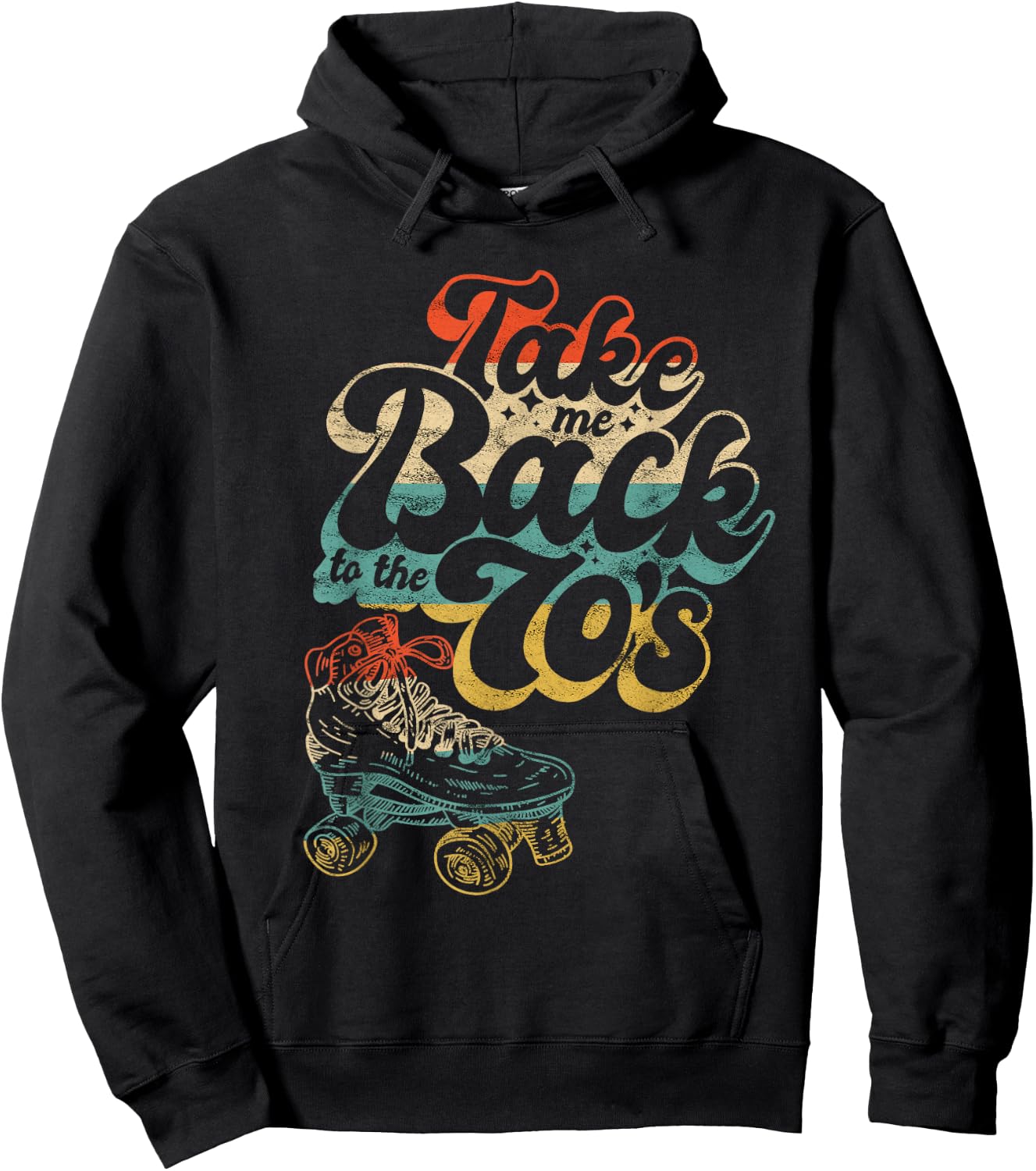Roller Skating Retro 80s Roller Skate Driving Inline Skater Hoodie - Hoodie | Black