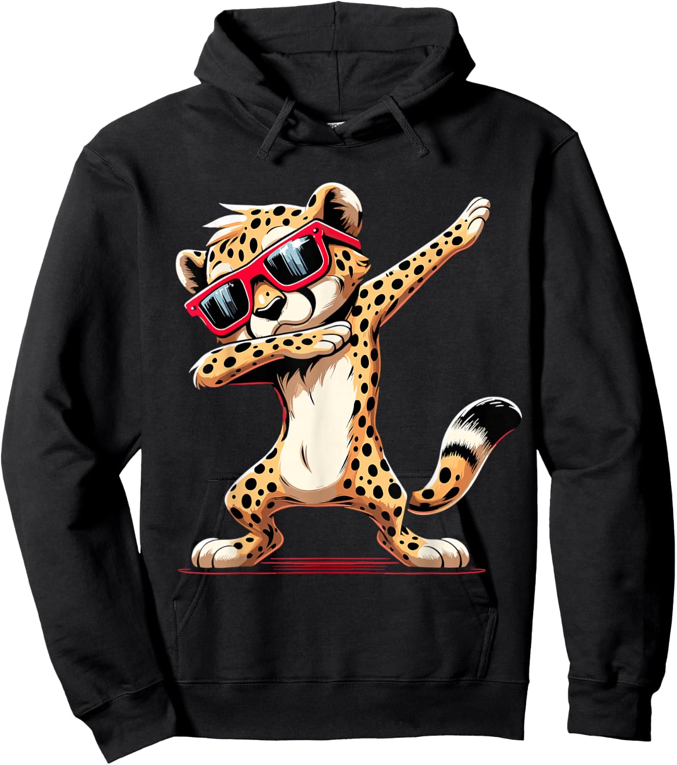 Dabbing Cheetah Sunglasses Cheetah Animal Hoodie - Hoodie | Black