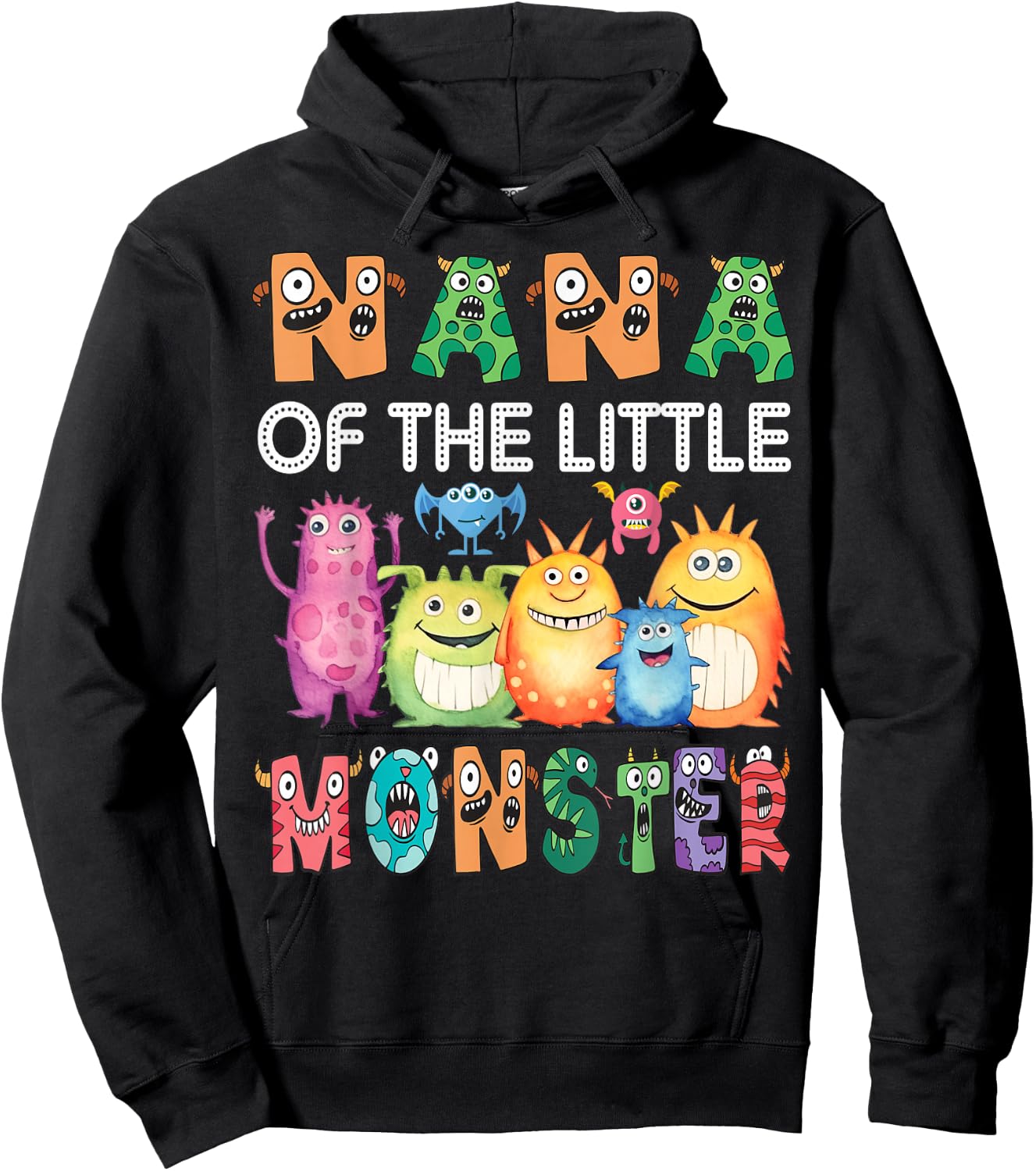 Nana Of The Little Monster Kids 1St Birthday Party Hoodie - Hoodie | Black