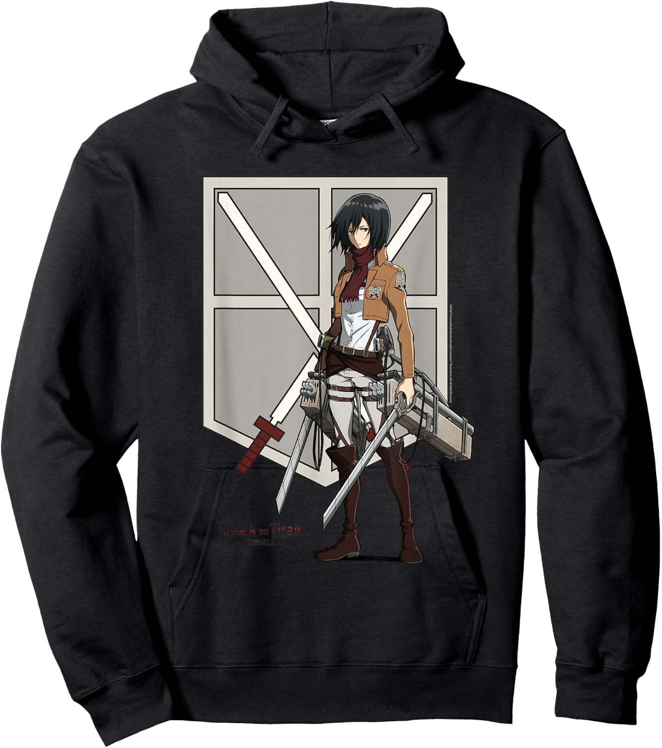 Attack on Titan Eren with Shield AOT Anime Hoodie - Hoodie | Black