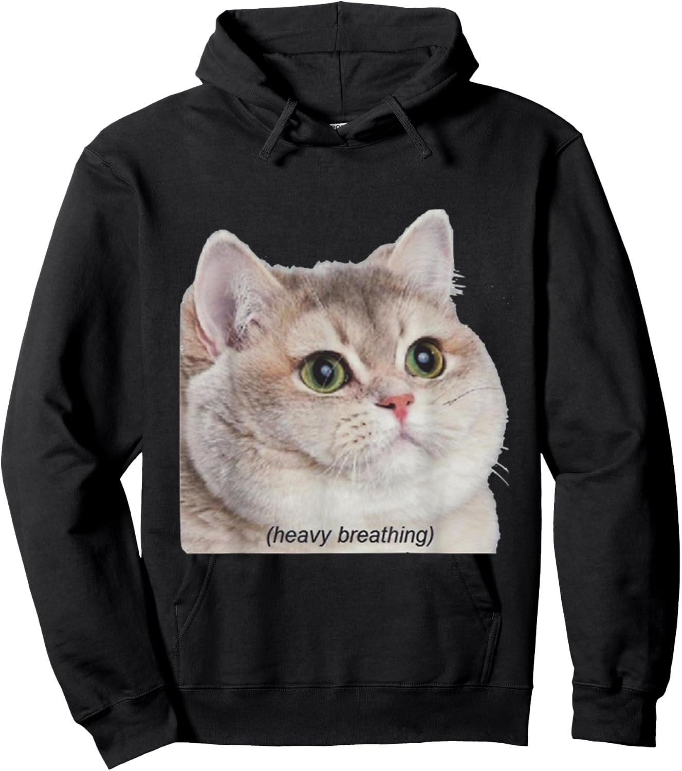 Heavy Breathing Cat Shirt Women Hoodie - Hoodie | Black