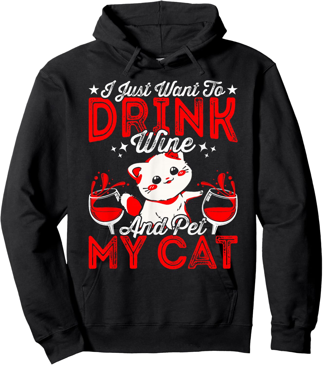 Want To Drink Wine Tasting Cat Lover Wine Taster Hoodie - Hoodie | Black