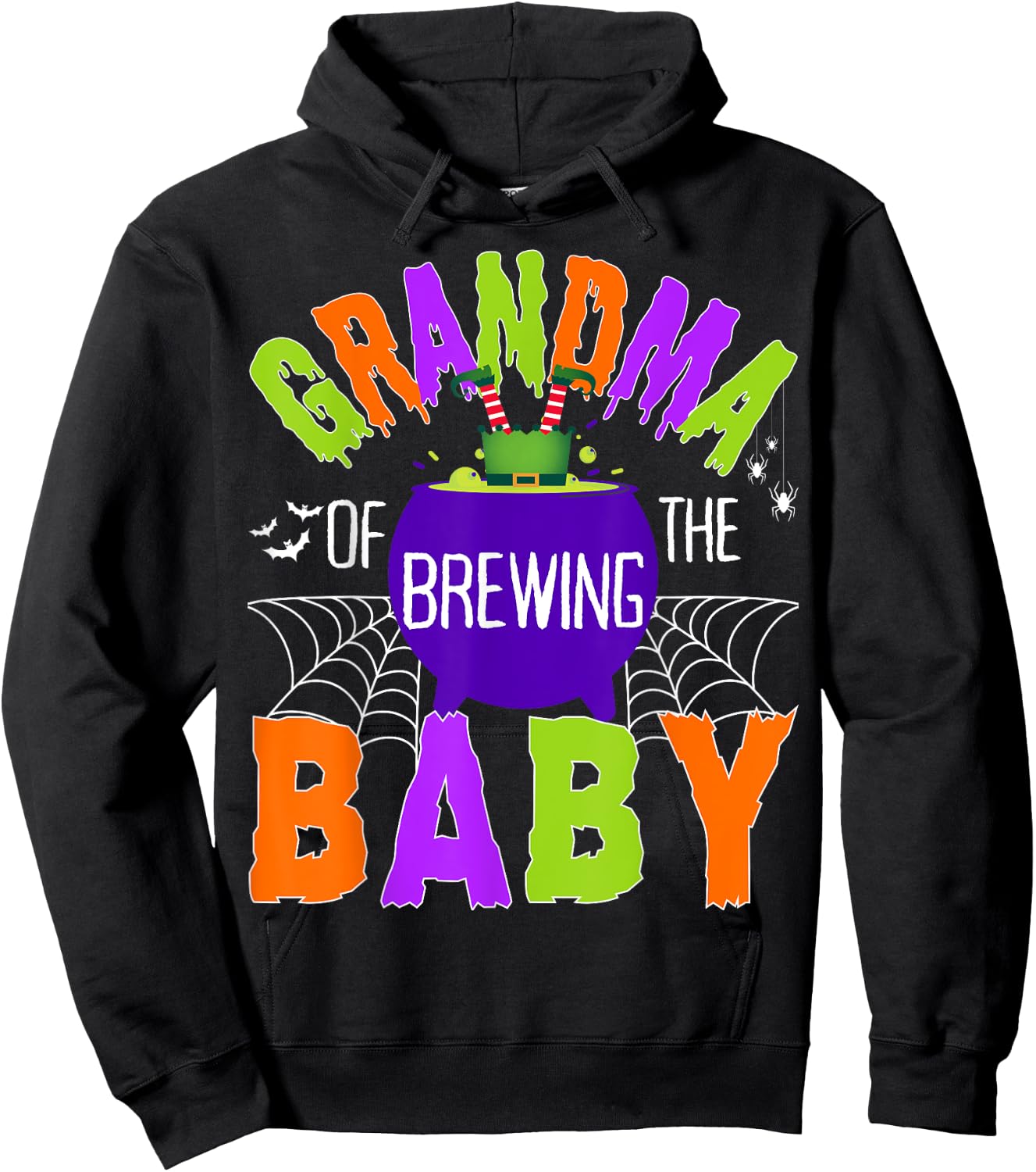 Grandma of Brewing Baby Halloween Theme Baby Shower Spooky Hoodie - Hoodie | Black
